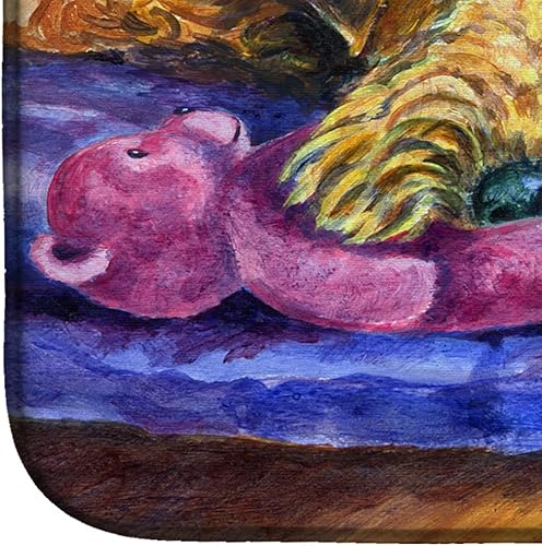 Miniatura 4 de Caroline's Treasures 7345DDM Airedale Terrier - Tapete de secado de platos absorbente para encimera de cocina, tapete escurridor de platos para