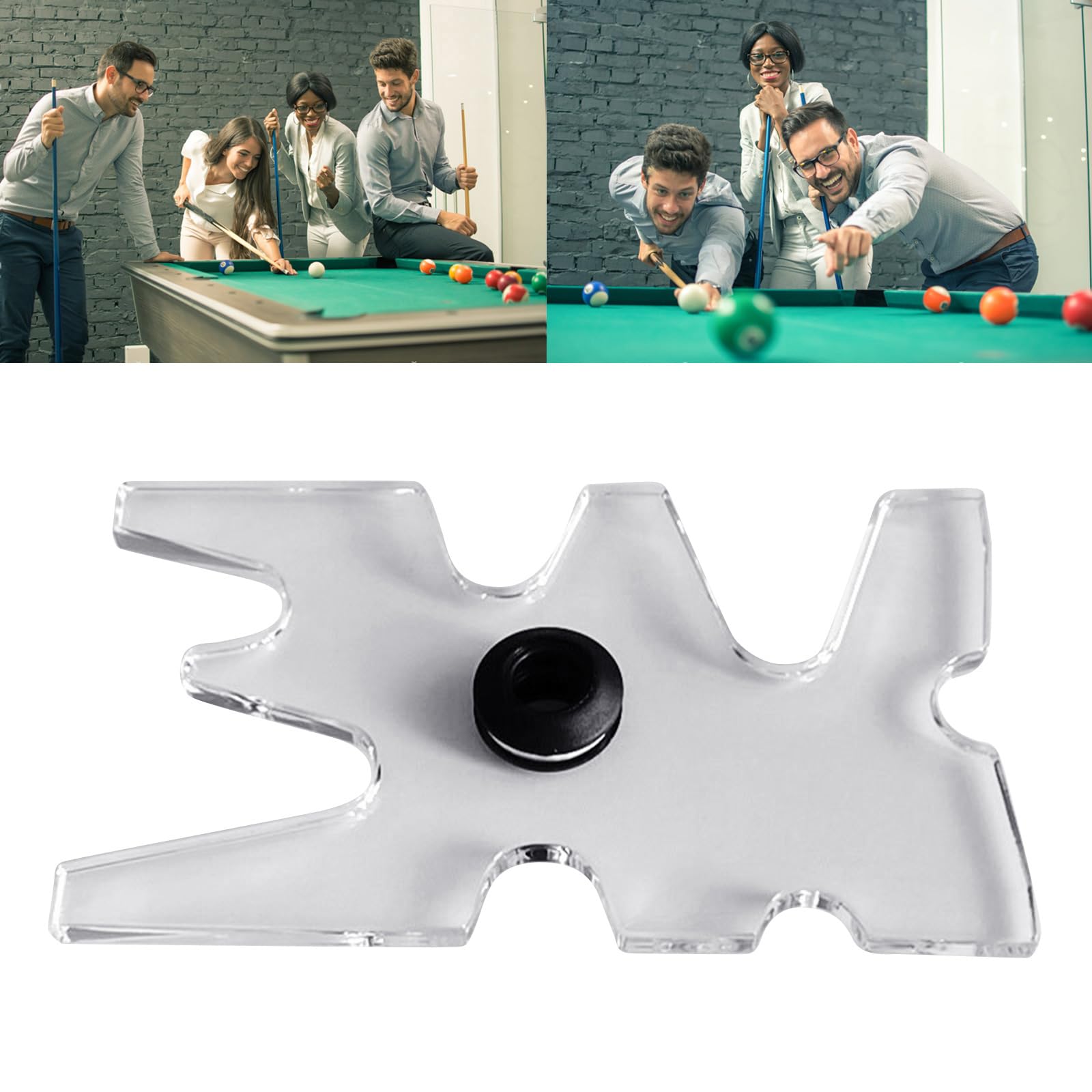 kobeIeen Pool Bridge Head Acrylic Clear Billiards Cue Rack Mooseheads Bridge Head Pool Cue Accessorys Easy to Use