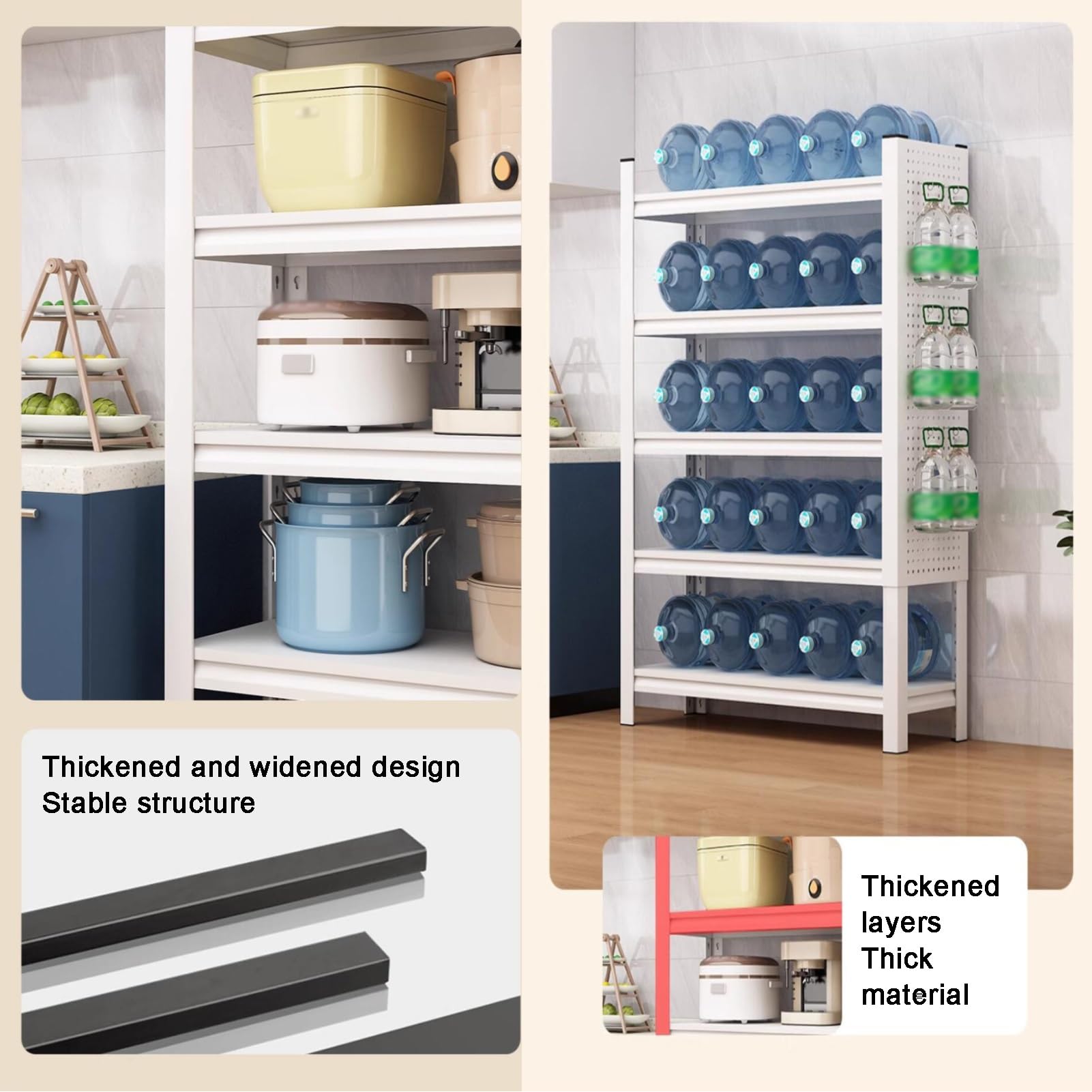 Scaffale regolabile in metallo per cucina, dispensa, garage, bagno, organizer per regali di inaugurazione della casa, accessori essenziali per la casa (120 x 30 x 121 cm)