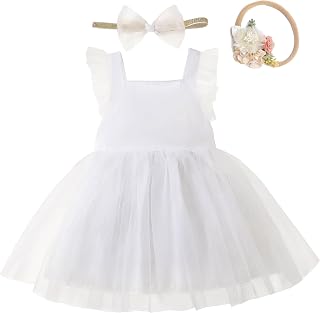 Baby Girl Flower Dress Summer Toddler Dresses Princess Birthday Wedding Party Tulle Dress for Girls 3M to 3T