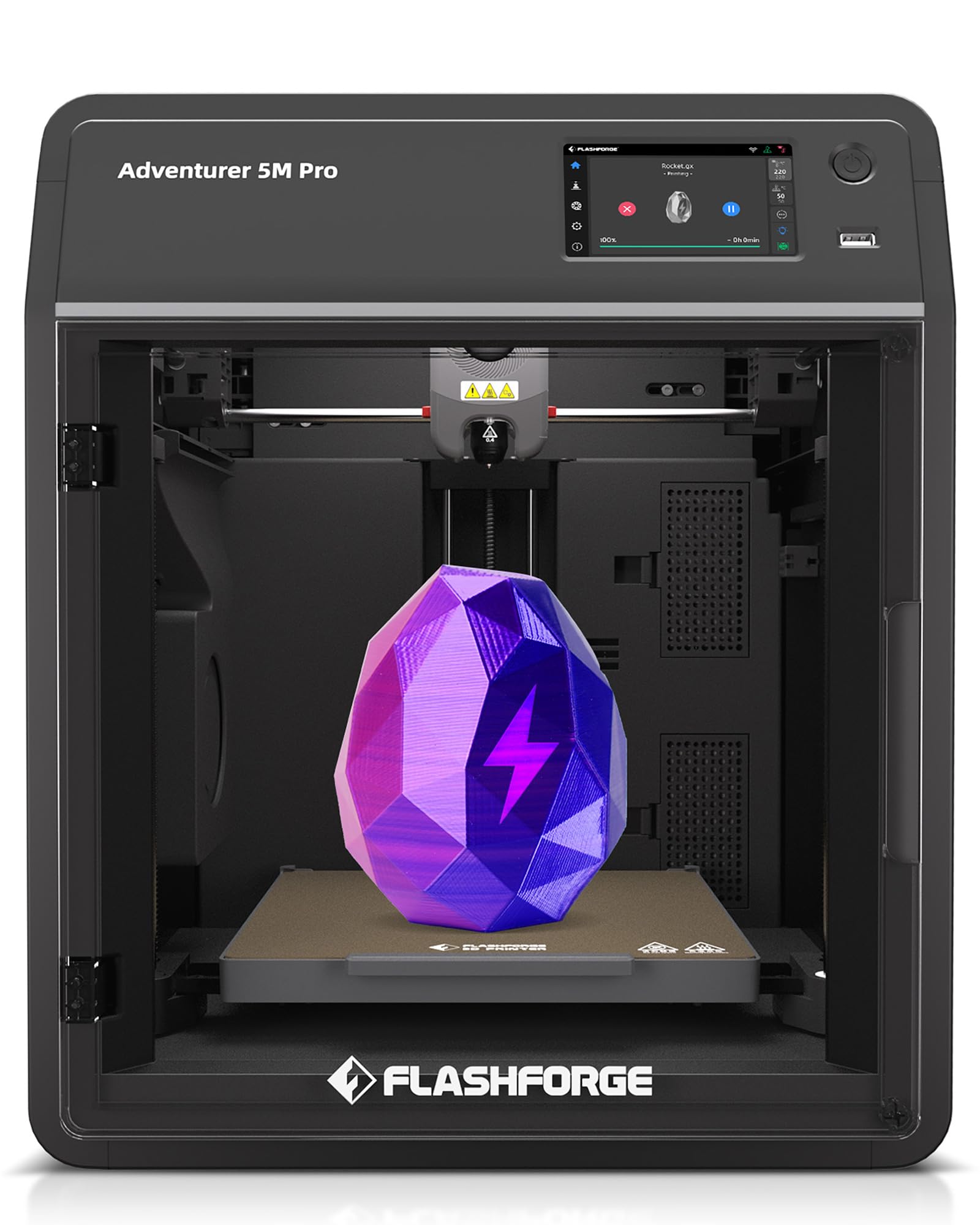 Flashforge Adventurer 5M Pro 3D Printer, 600mm/s Max High-Speed 3D Printers with Auto Leveling, Dual Filtration System, Remote Monitoring, Quick Detachable Nozzle,Effective Cooling, Automatic Shutdown