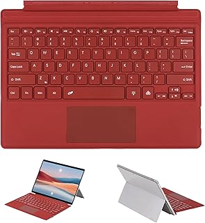 新型 Surface Pro キーボード Surface Pro 7/Pro 6 /Pro 5/Pro 4 / Pro 3キーボード 7色バックライト付き タッチパッド マグネット式 吸着 タブレット ポータブル ワイヤレス スマート キーボード 薄型 Bluetooth キーボード US英語配列 (ワインレッド, Surface Pro7/Pro6 /Pro5/ Pro4 / Pro3)