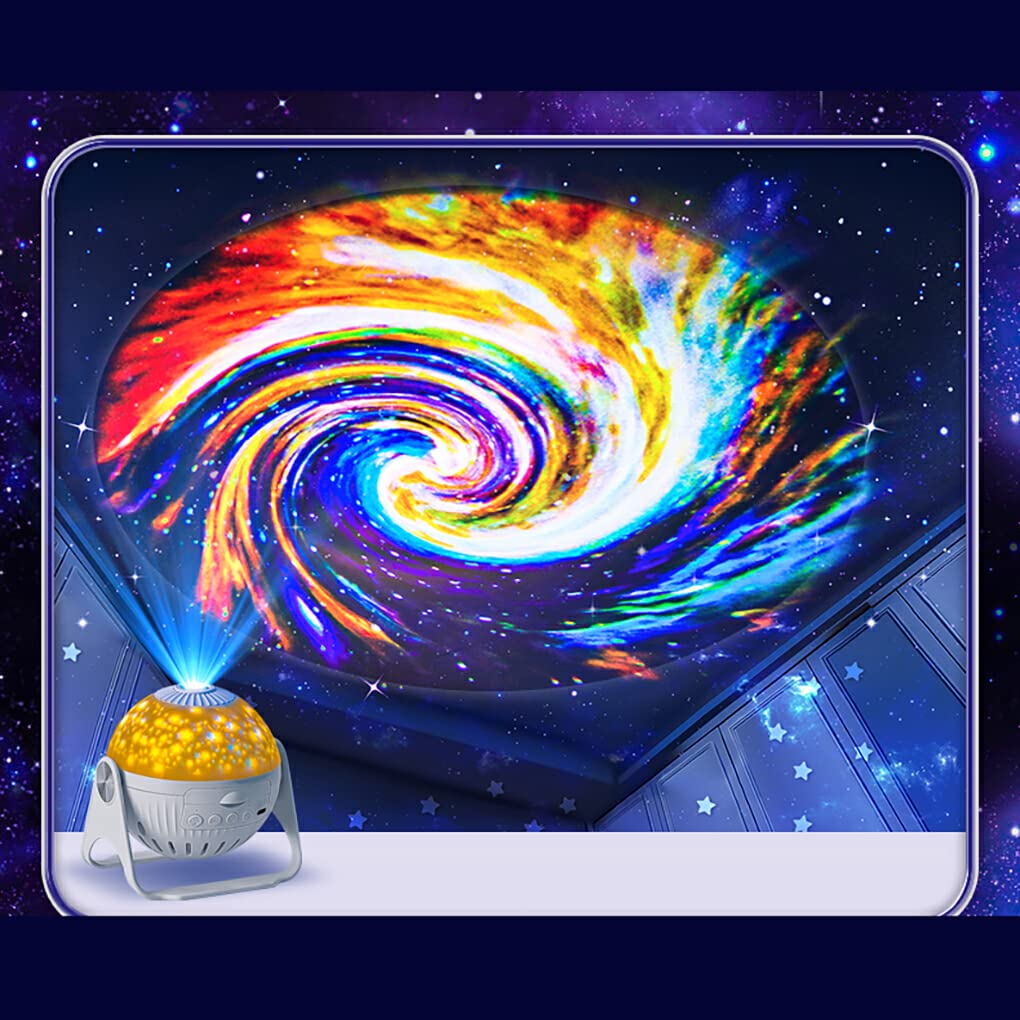IOIUSKKU Dormitorio Proyector Luz Mesita de noche Gabinete de noche Alimentado por USB Ajustable Cielo estrellado Proyección Lámpara de noche Vacaciones