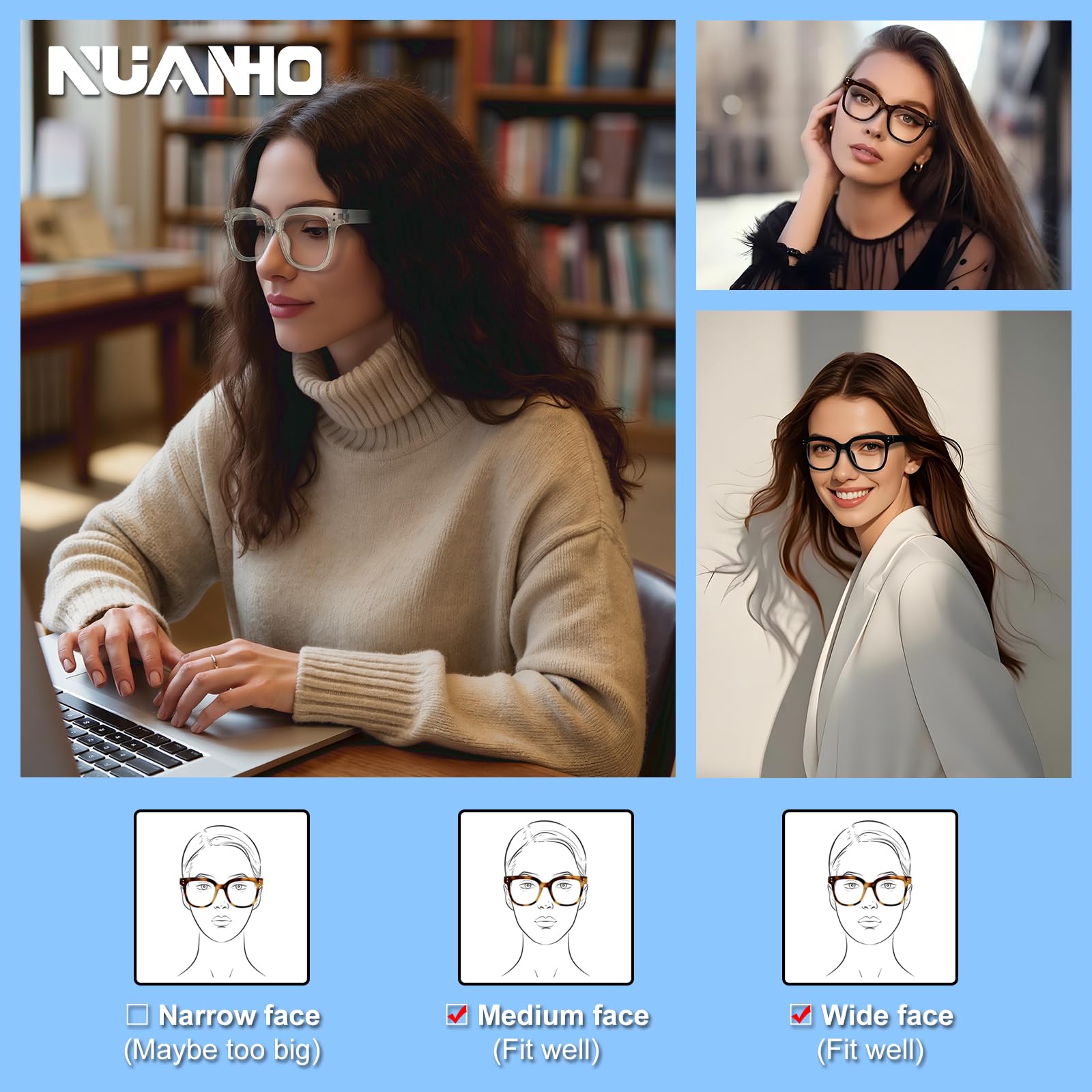 Lunettes anti-lumière bleue pour homme et femme, lunettes surdimensionnées à la lumière bleue tendance pour un meilleur sommeil, anti-fatigue et fatigue oculaire