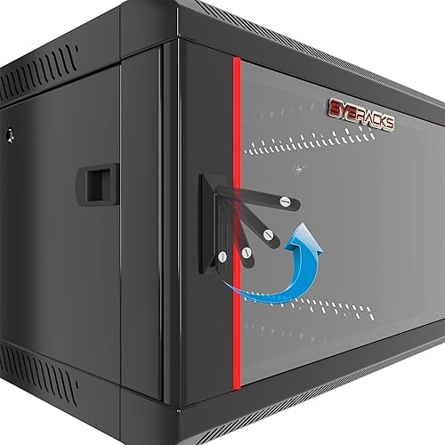 Miniatura 9 de Sysracks - Gabinete de datos de red - Montaje en rack 9U - Rack de TI de montaje en pared - Bloqueo - Rack de servidores - Rack de datos de 24