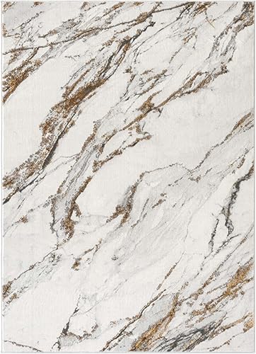 Miniatura 3 de LUXE WEAVERS Alfombra abstracta de mármol marfil 4x5