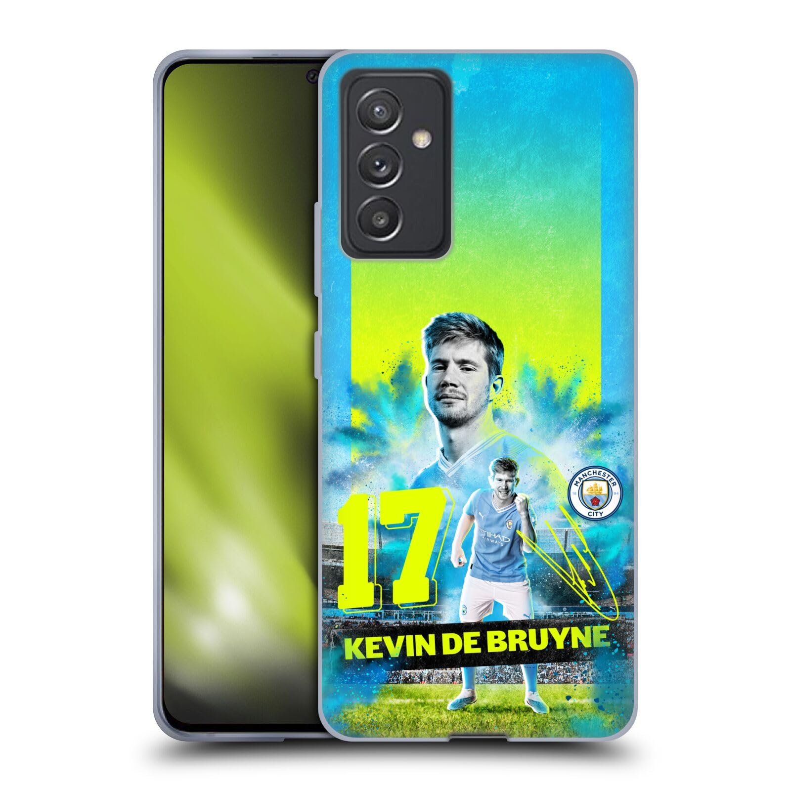 Head Case Designs Officially Licensed Manchester City Man City FC Kevin De Bruyne 2023/24 First Team Gel Case [Military Grade Protection] Compatible With Samsung Galaxy Quantum 2