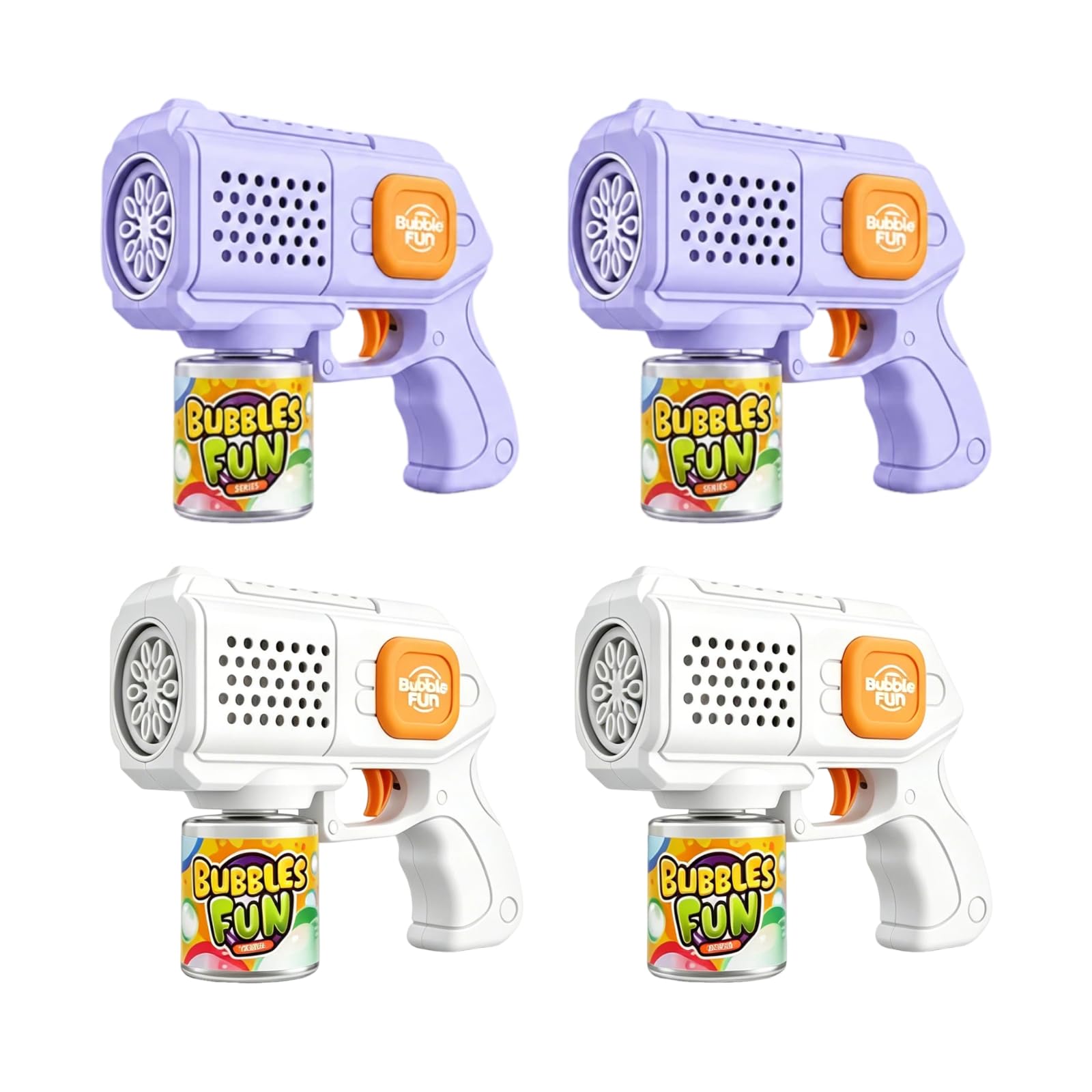 PANACARE Seifenblasenpistolen 4er Set, Seifenblasenmaschine Gun Kinder 10000+ Blasen/Min mit Seifenblasenlösung/LED Licht, Geschenk für Kinder/Geburtstag/Party/Hochzeit, Bubble Gun 4PCS (White+Purple)