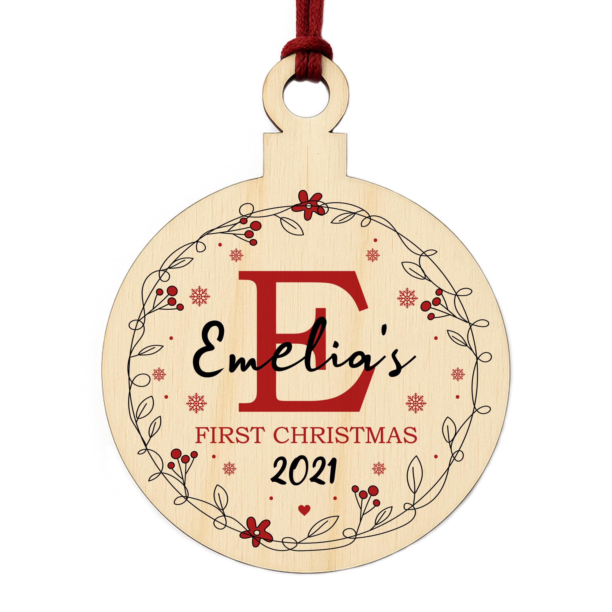 Baby 1st First Christmas Bauble Personalised Hanging Tree Decoration Baby Girl Gift
