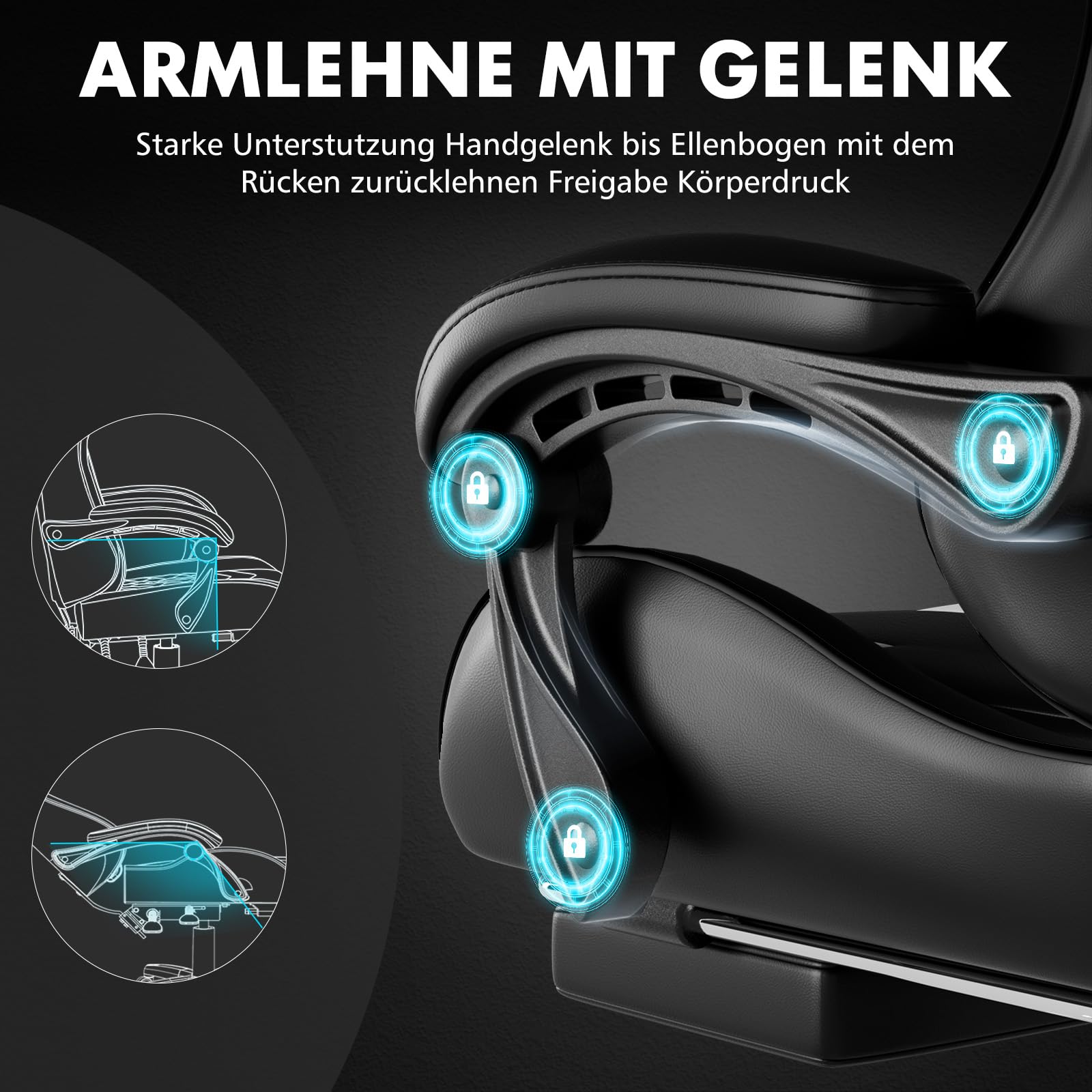 GTPLAYER Krzesło gamingowe, ergonomiczne krzesło biurowe, fotel gamingowy z podparciem okolic masażu, krzesła zadaniowe z podnóżkiem i zagłówkiem, kolor czarny, sztuczna skóra