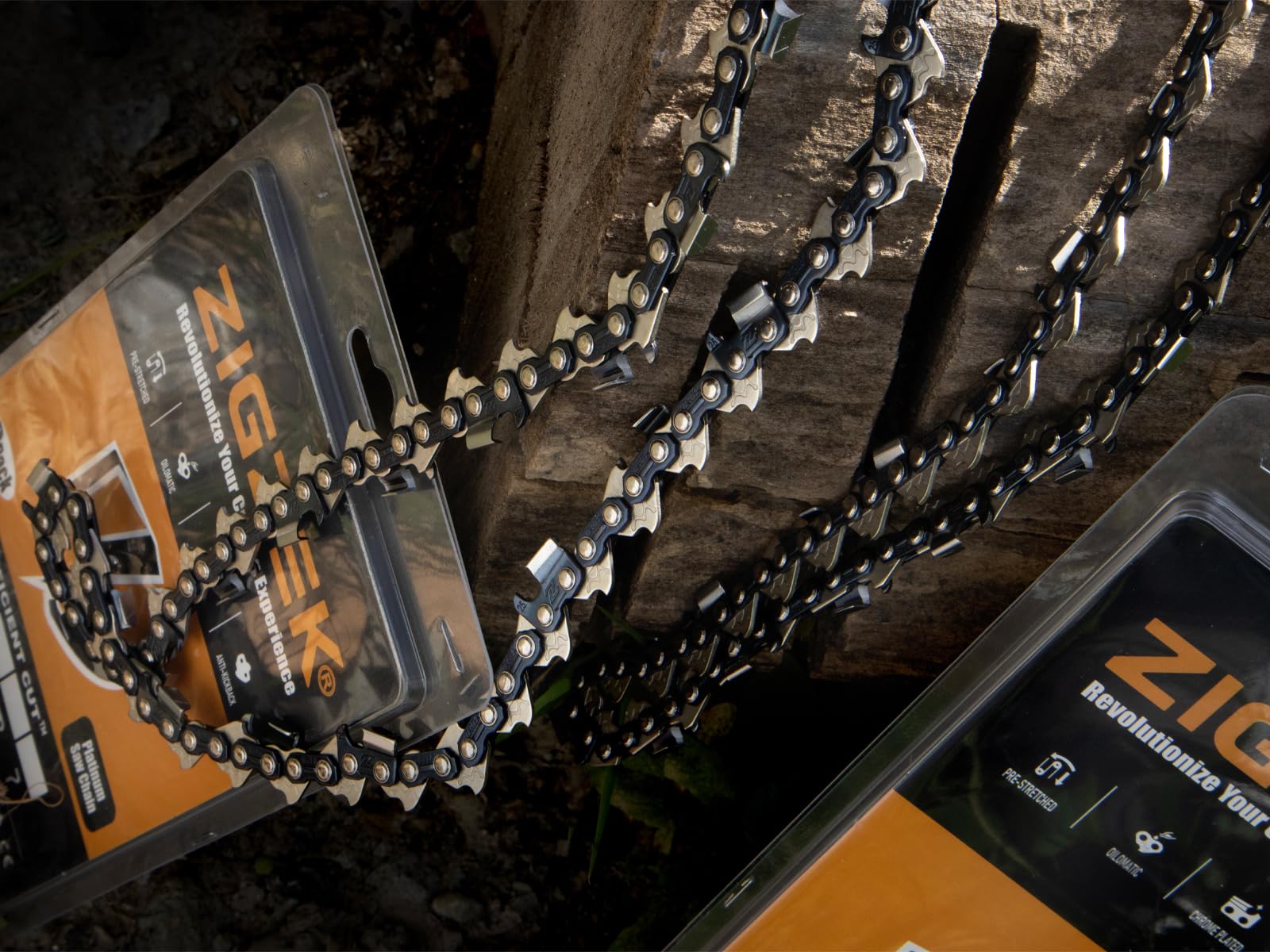Paquete de 3 cadenas de motosierra de 20 pulgadas, 72 eslabones de transmisión, paso de perfil bajo de 3/8 pulgadas, cadena de motosierra de retroceso bajo de calibre 50 pulgadas compatible con