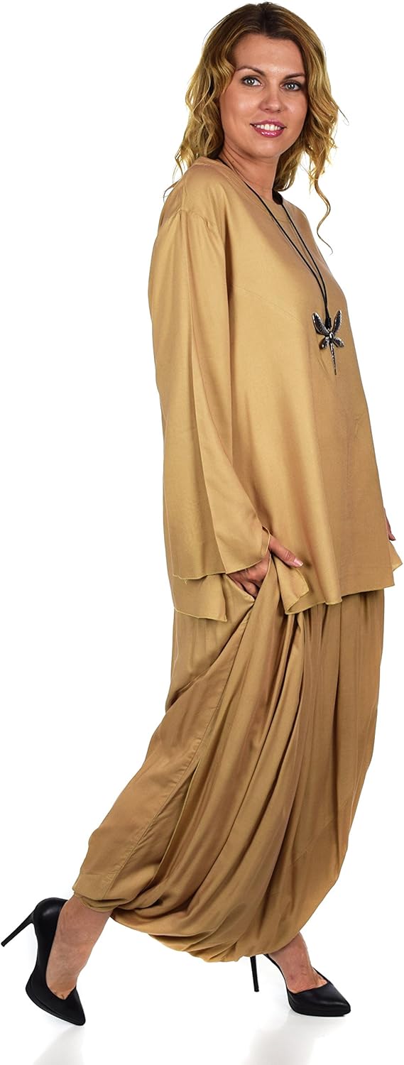 Dare2BStylish Women 2 Piece Dress Harem Pant Set Outfit with Full Sleeved Top