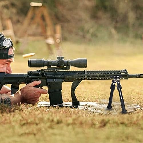 Miniatura 16 de UUQ QV8 - Bípode ajustable para rifle táctico de 6 a 9 pulgadas para caza y tiro, base de montaje para guardamanos Mlok, se fija directamente al
