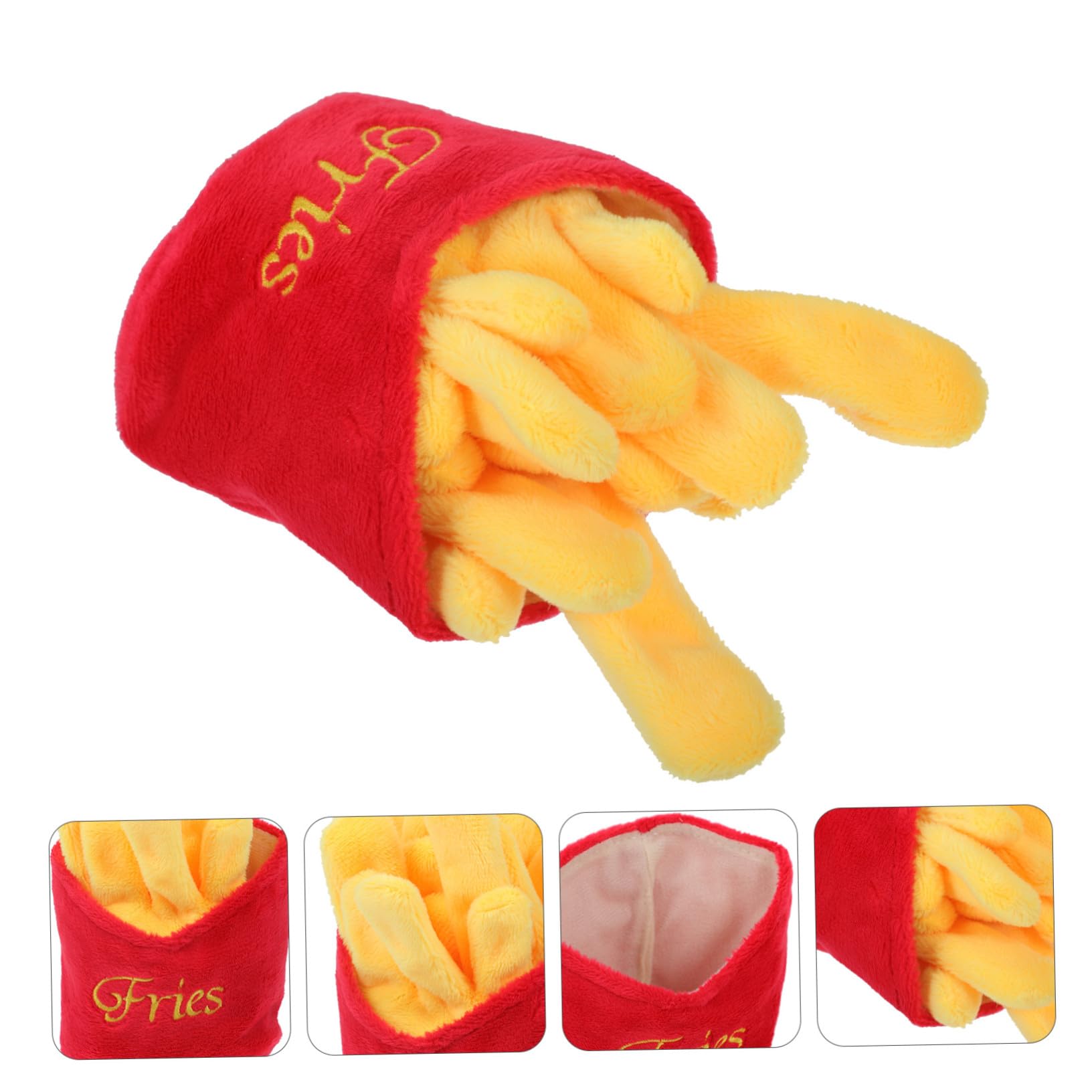 SOIMISS Jouet à Mâcher Dispositif Sonore Couineur en Peluche Imitation Nourriture Jouet Interactif Rouge pour Chien Adapté aux Jeux de Traction Secouage
