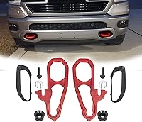 Fafern Heavy Duty Red Front Tow Hooks for 2019-2024 Dodge Ram 1500 DT | Replace OE 68272944AB 68272945AB 82215268AB Left & Right