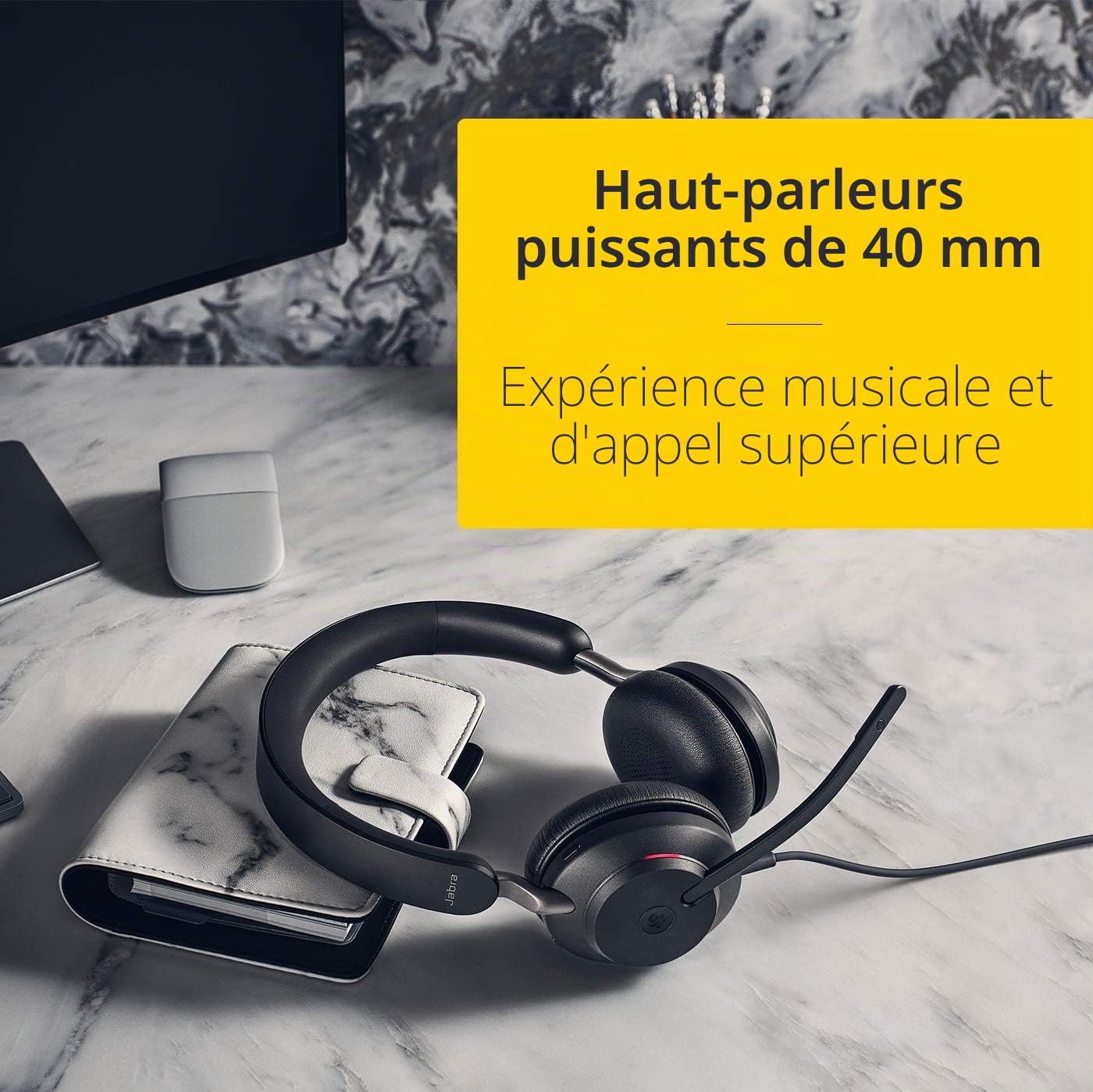Jabra Evolve2 40 SE Casque stéréo Filaire antibruit avec Technologie d'appel à 3 micros et câble USB-A Fonctionne avec Toutes Les Plateformes de Communication unifiées telles Que Zoom et Google Meet