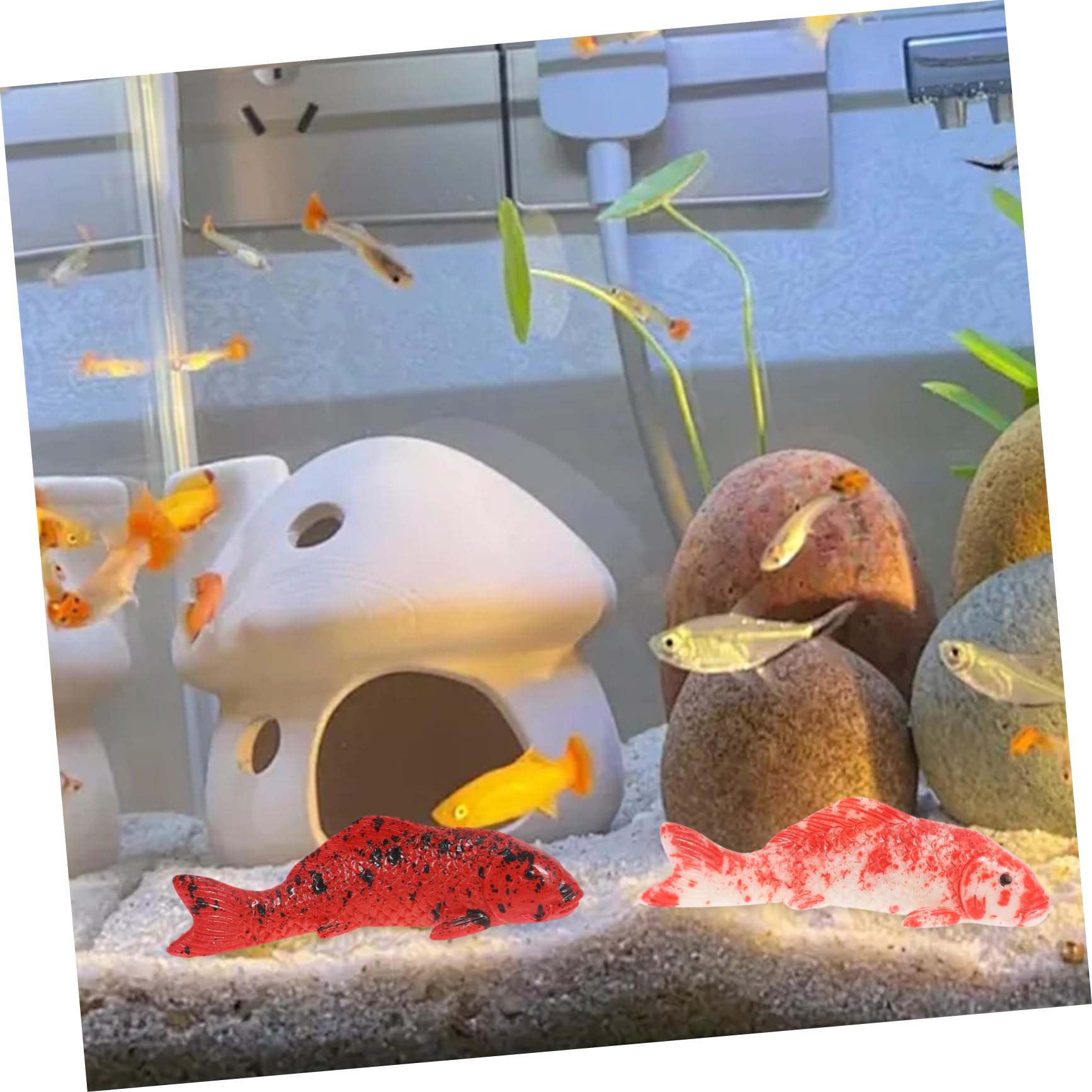 VICASKY 5 Elementi Galleggianti in Resina Decorazione Acquario Simulazione Realistica per Terrario e Acquario Domestico Ornamento Decorativo