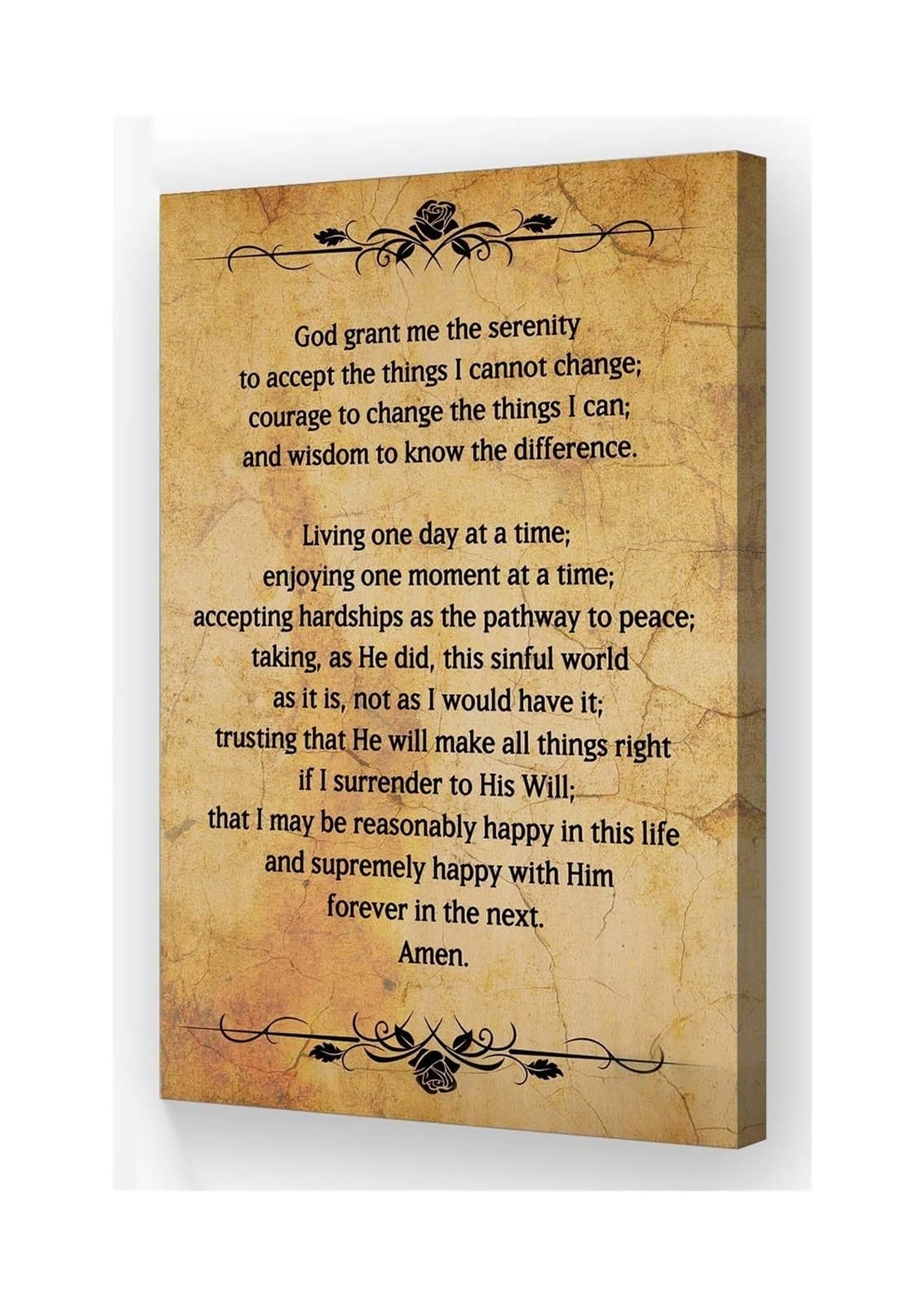OLQEAAUF Framed Serenity Prayer Poster Vintage Bible Quote Art for Recovery Addiction Support and Encouragement Gift(Framed,16X24inch(40X60cm))