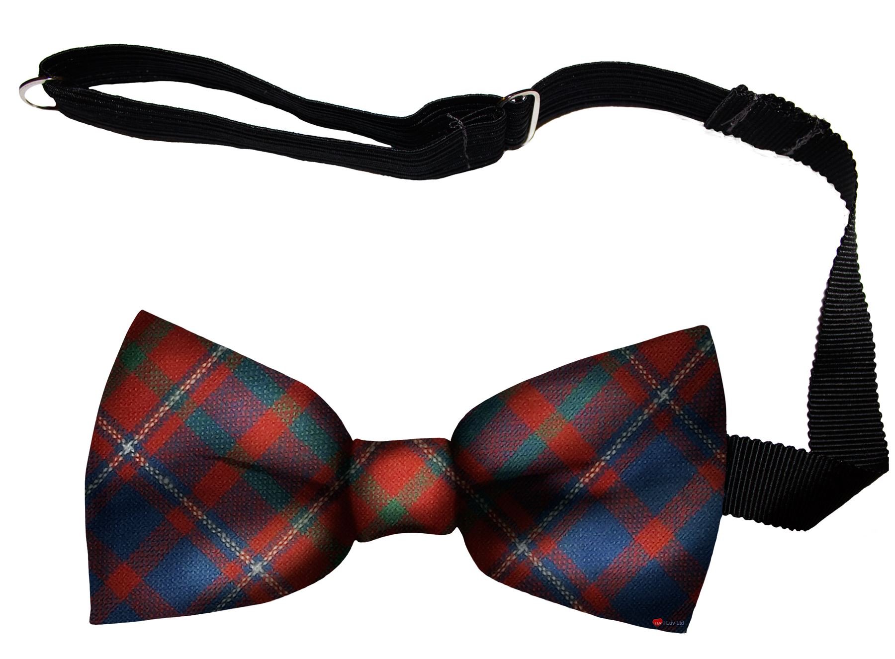 I LUV LTD Mens Bow Tie Soft Wool Woven And Made in Scotland in Cameron of Lochiel Ancient Tartan Adjustable Strap for Easy Fastening