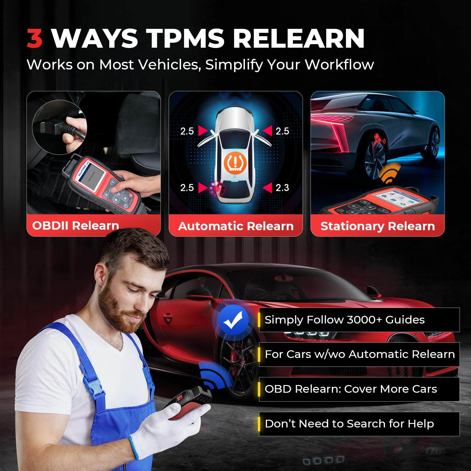 Autel MaxiTPMS TS508WF TPMS Programmiertool, 2026 WiFi Ver. von TS508 TS501Pro TS408S, Programm MX-Sensor, Zurücksetzen/Lernen/Aktivieren Alle RDKS Sensoren, TPMS Scan-Werkzeug DTCs Lesen/Löschen