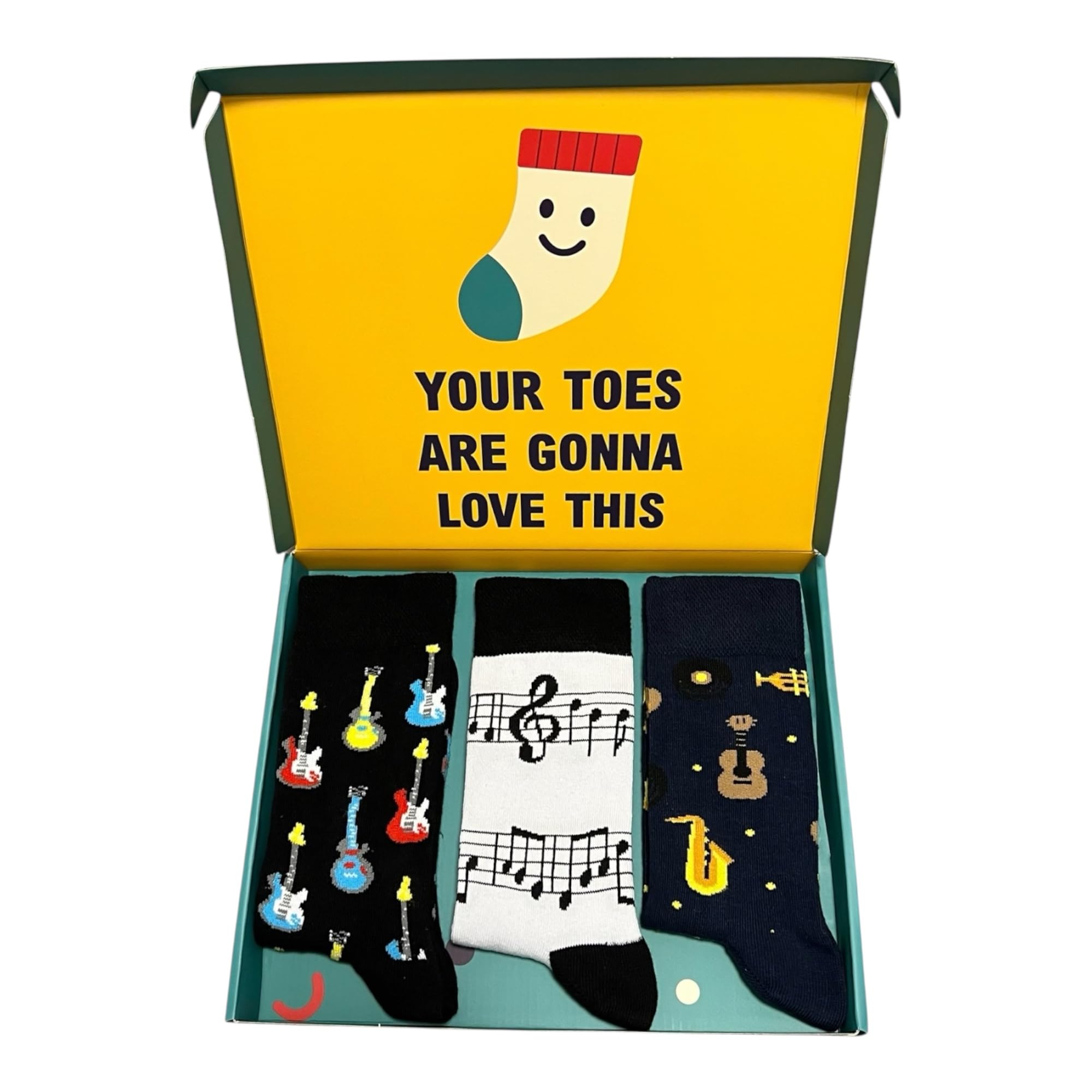 Socks Stars Unisex Multicoloured 3 Pairs Novelty Music Themed Socks Gift For Musicians Music Lovers Chritsmas Gifts
