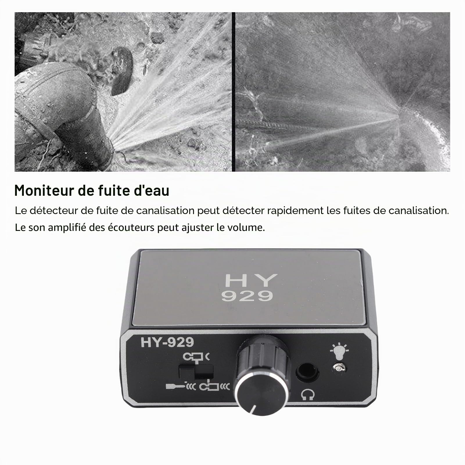 Détecteur de Fuite D'eau Souterraine Moniteur de Fuite de Tuyau D'eau Testeur de Fuite de Pipeline de Grande Précision pour la Réparation de Construction