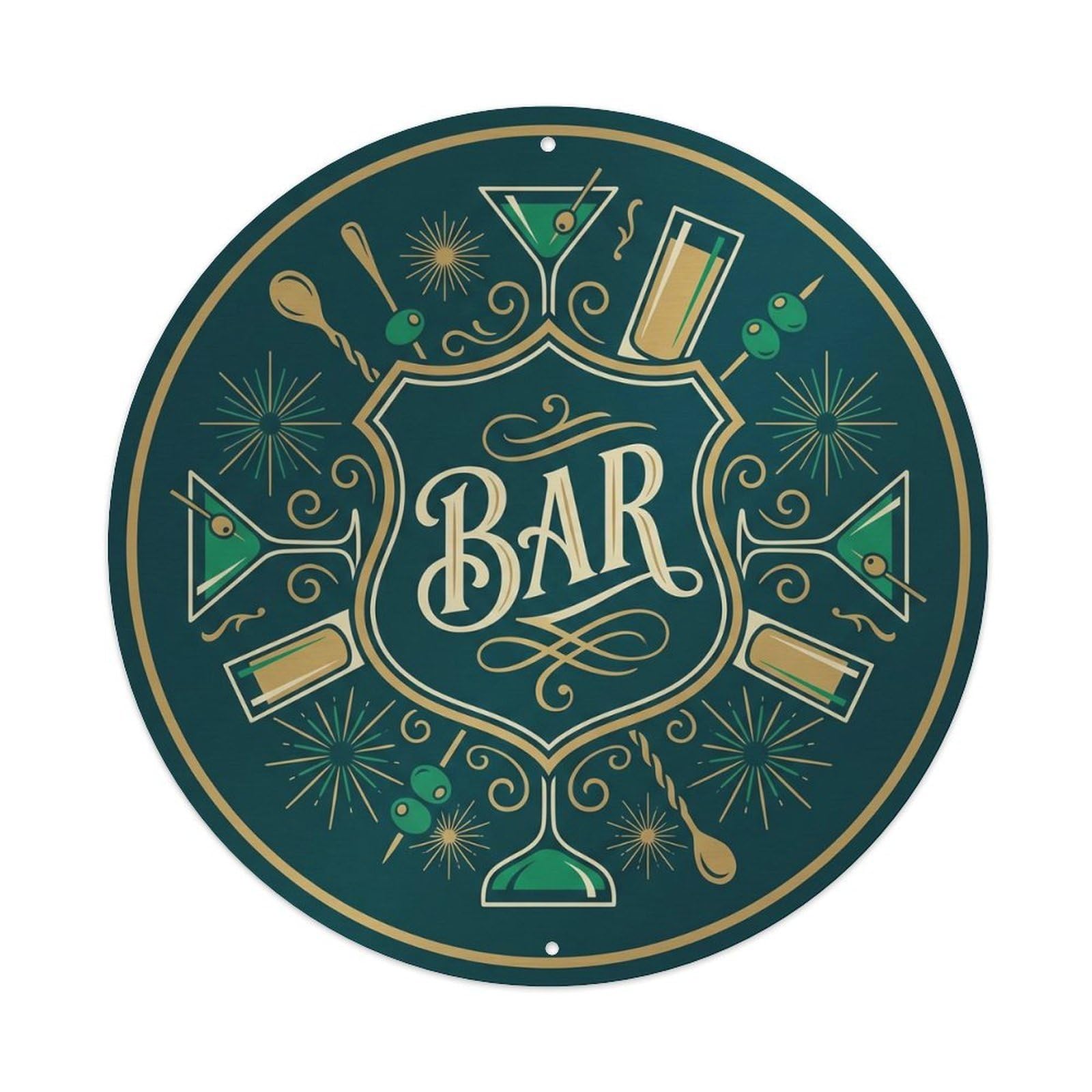 Okahys 8X8inch(20X20cm) Bar Cocktail Lounge Shield Metal Tin Sign