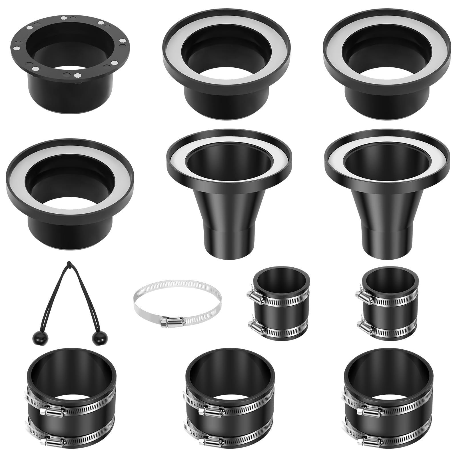 12 Pcs 4 Inch Magnetic Dust Collection Fittings with Interlock One-to-Multi Magnetic Dust Collection Starter Kit for Vac Hose & Shop Vacuums Fast Connect to Machine Port