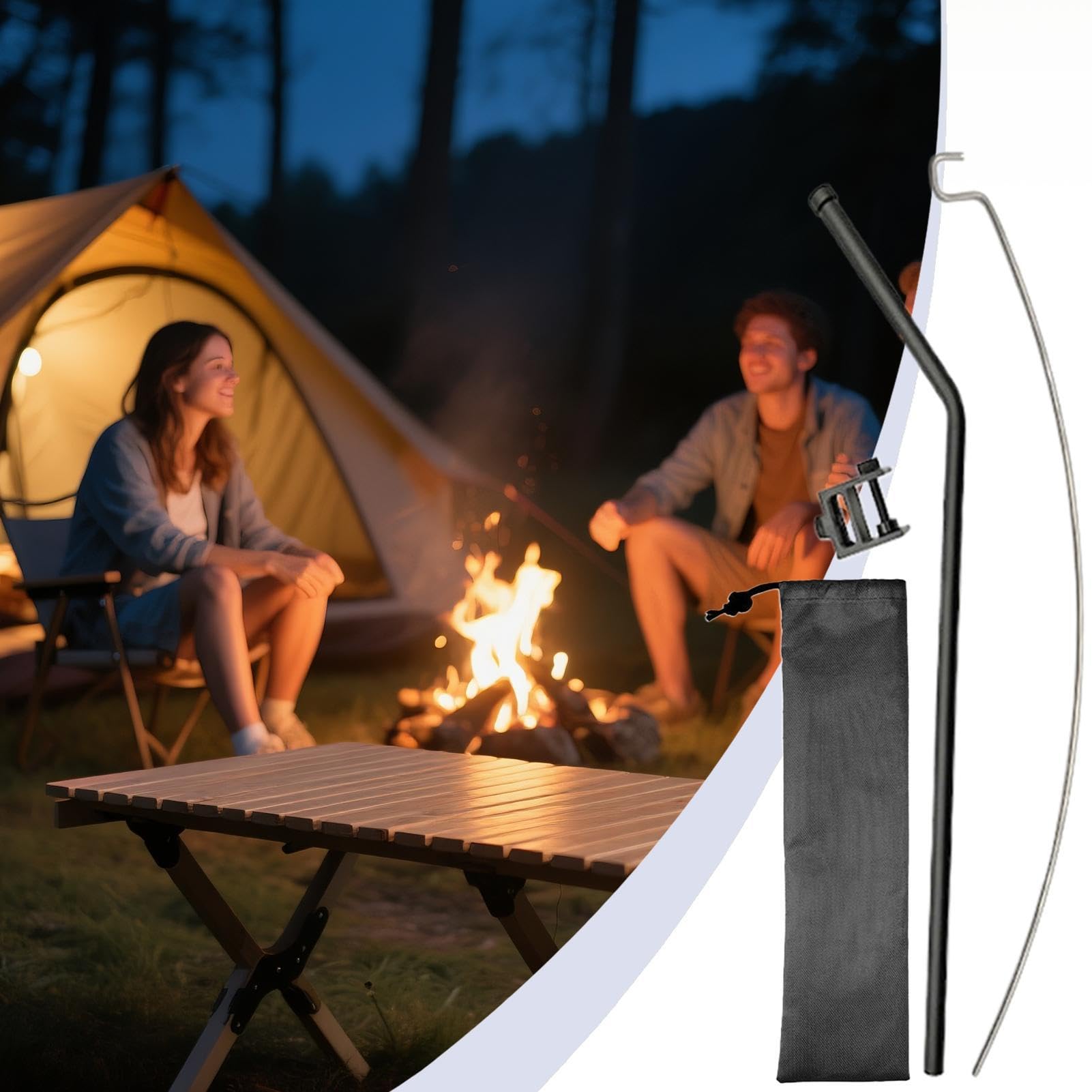 Porta Luz De Camping Soporte para Lámpara Exterior De Aleación De Aluminio | Accesorio Portátil Para Poste De Lámpara De Camping Para Patio Playa Viajeros Campistas Excursionistas Y