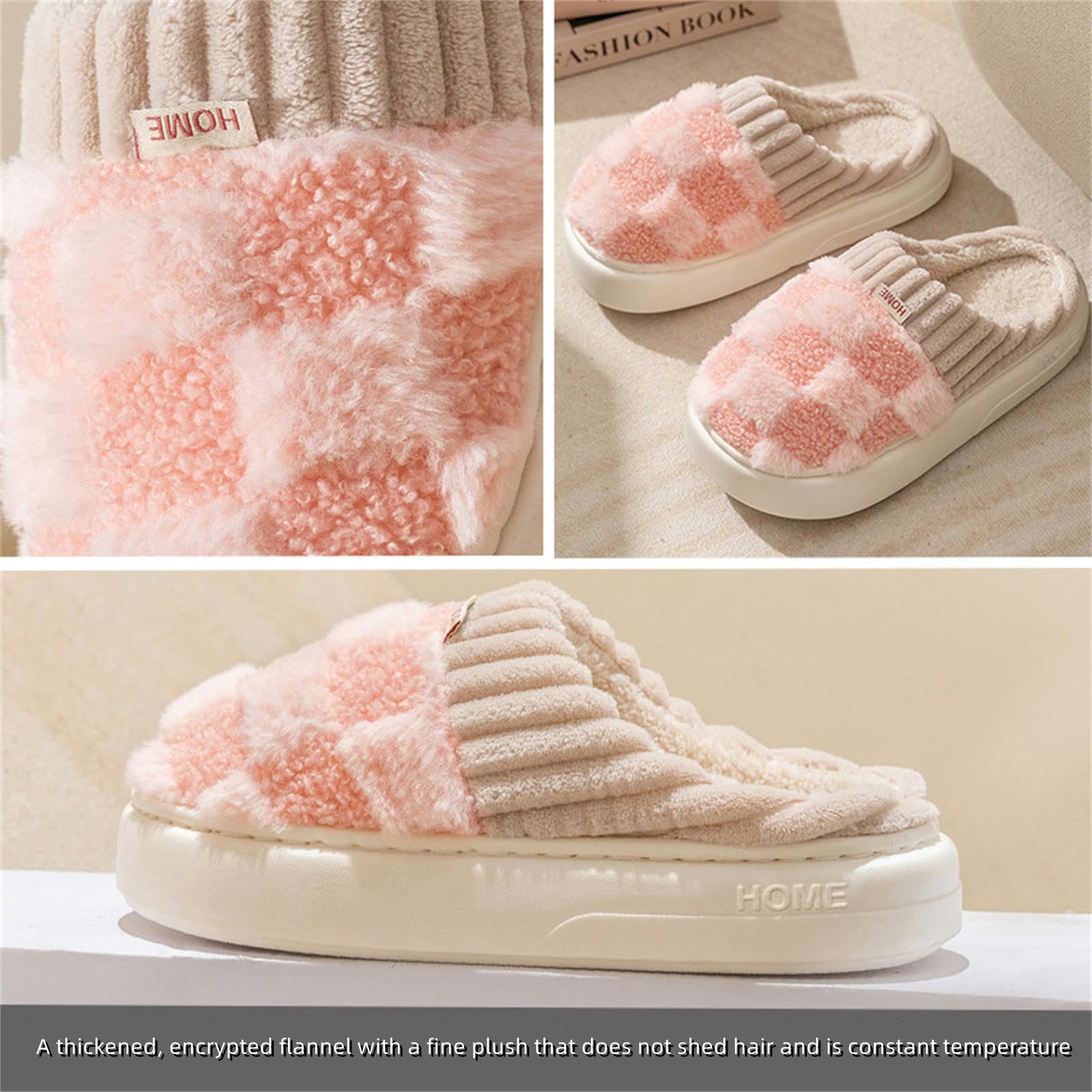 Ciabatte Donna Invernali Pantofole Uomo Autunno Inverno - Morbide, Calde, Antiscivolo, Peluche, Ideali per Casa E Interni-orange-38-39