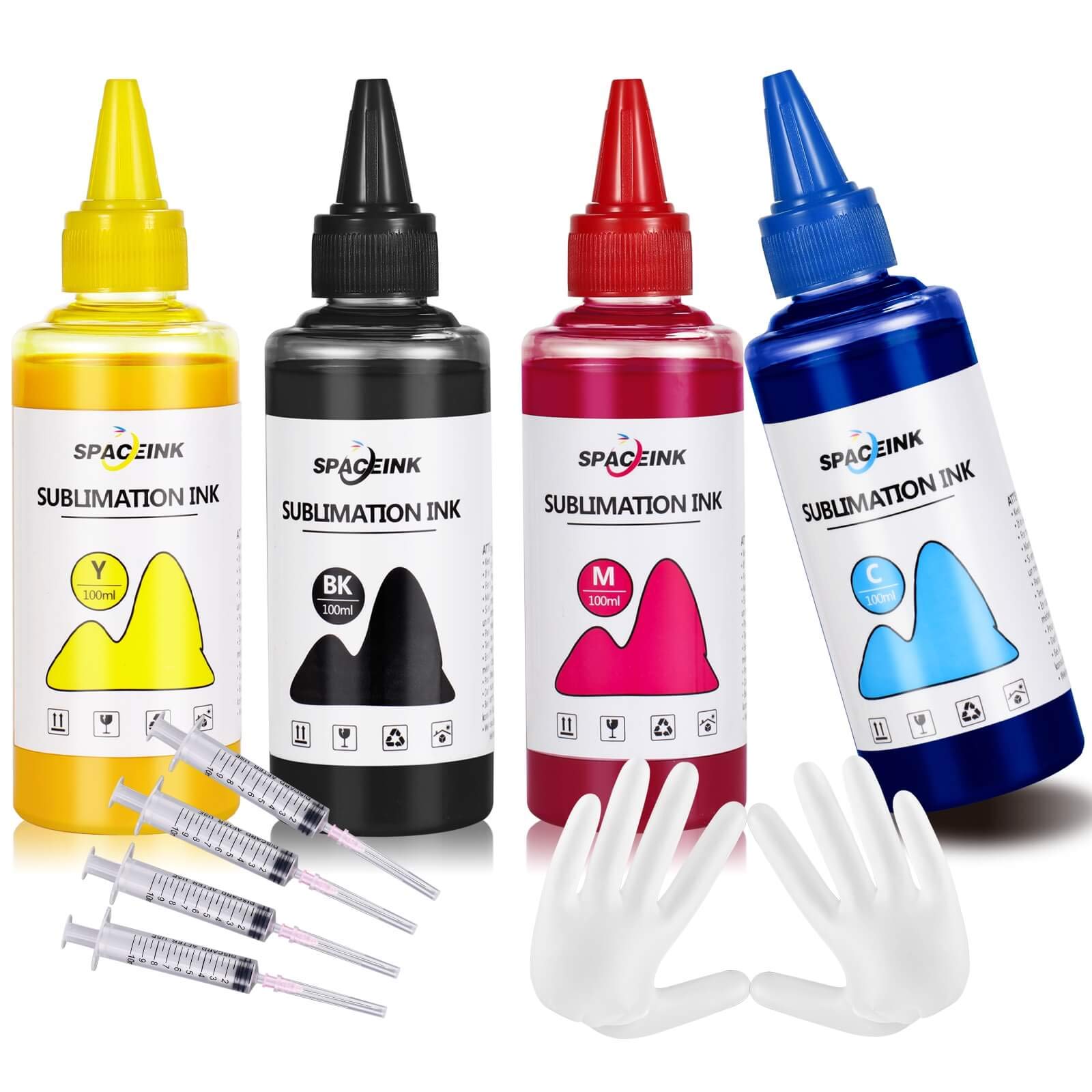 Spaceink Sublimation Ink Refilled for EP ET2800 ET4800 ET2720 ET2760 ET2803 XP15000 ET8550 WF3640 XP5100 WF7710 WF7720 Printer(1*Black 1*Cyan 1*Magenta 1*Yellow,4-Pack)