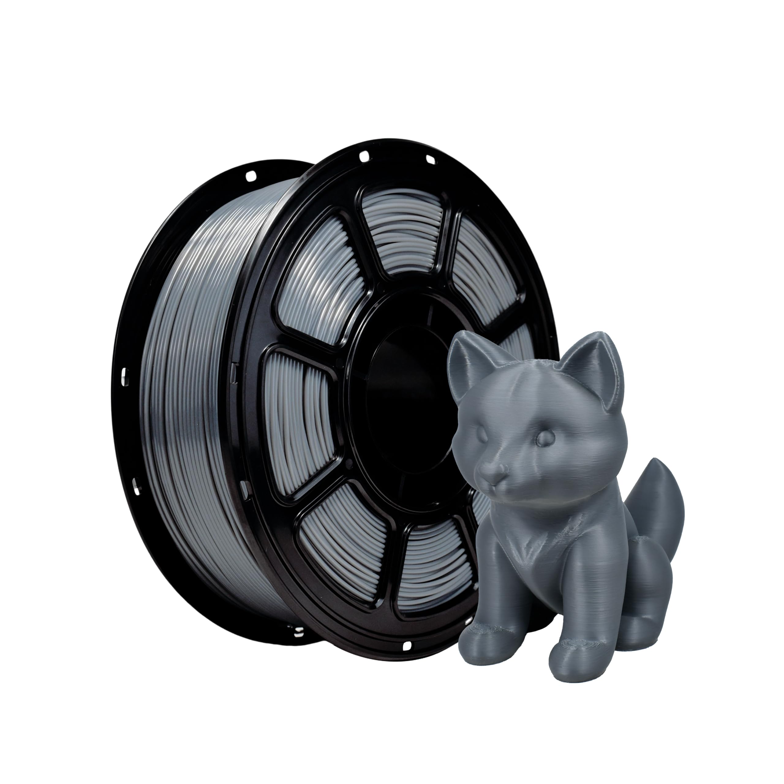 iBOSS 3D Printer Filament PLA Plus, PLA+ Filament 1.75mm+/- 0.02mm, Neatly Wound PLA+ Printer Filament Toughness Enhanced, 1kg Spool (2.2lbs), Fit for Most FDM 3D Printer, Dark Gray
