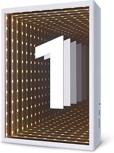 Miniatura 1 de Letreros avanzados de marquesina iluminadas, luz de espejo infinito, USB y luces de cadena alimentadas por batería, moderna lámpara LED 3D de túnel