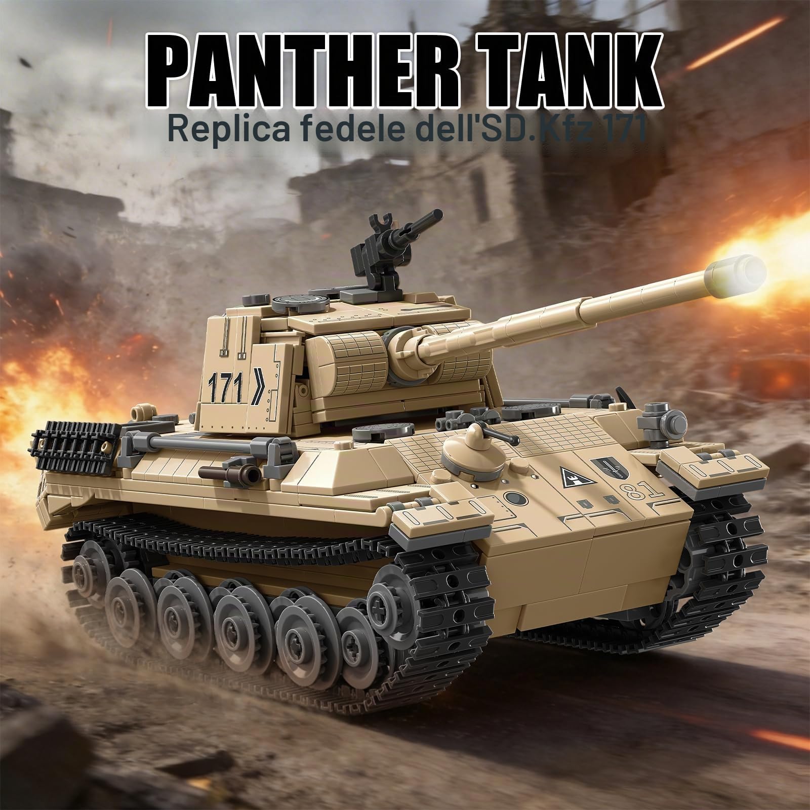TYCOLE Leopard Serbatoio Militare Costruzioni Set 937 Pezzi WW2 Carro Armato Modello Collezione Regalo Compleanno Natale Bambini 8 Anni Bambini Bambine Adulti