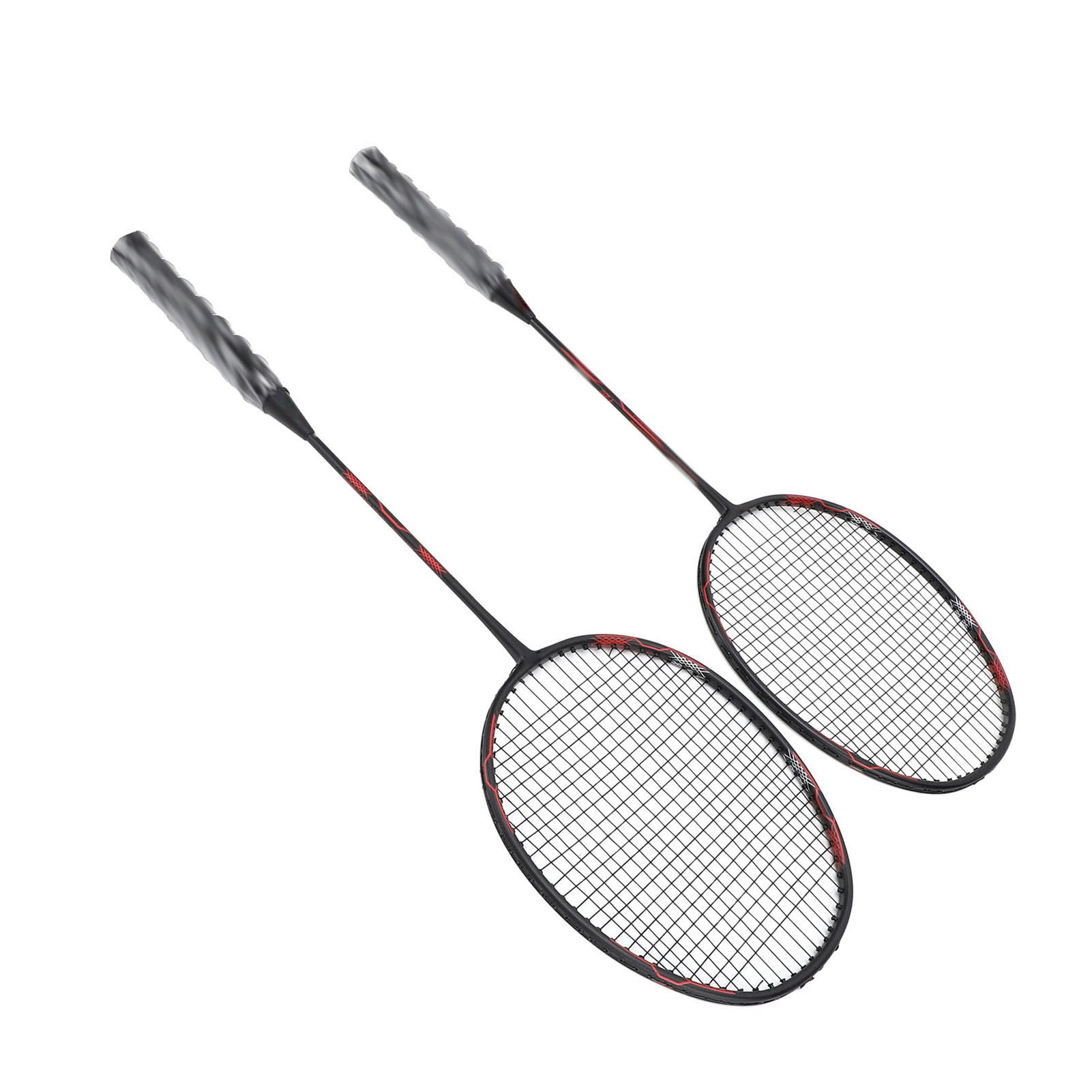 Set di Racchette da Badminton Leggero in Alluminio Al Carbonio per Allenamento Uomo Donna 2 Racchette 3 Volani