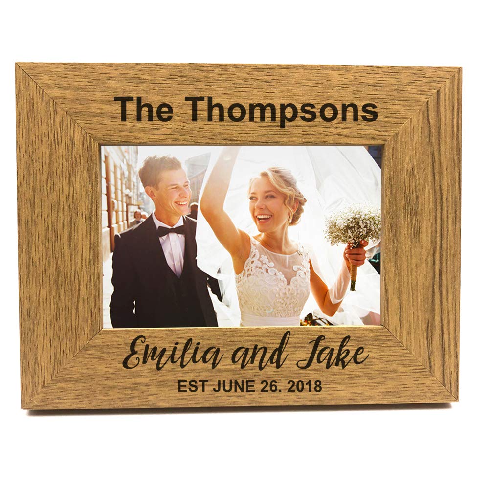 Ukgiftstoreonline Personalised Wedding Photo Frame Gift Landscape Fw290 (4 X 6 Inch)
