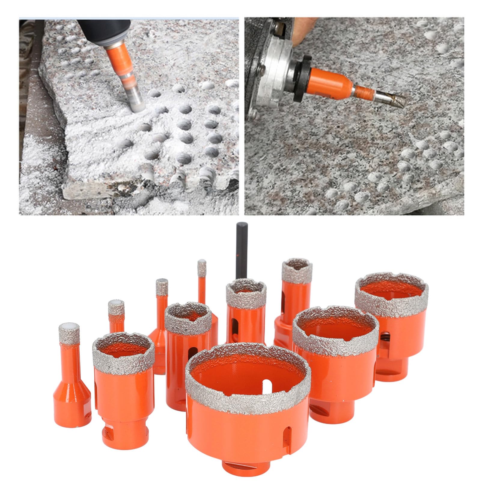11-częściowy Zestaw Otwornic 68 do 6 Mm Diamentowy Otwieracz do Otworów z Adapterem z Chwytem M14 na Sześciokątny do Przecinania Płytek Ceramicznych Marmurowy Granit