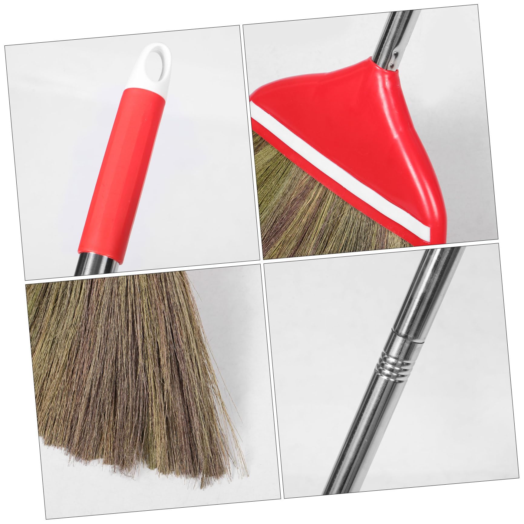 Handgewebter Haushaltsbesen aus Gras 106cm Weicher Handbesen für Innen Außen Bodenschonend für Holz und Fliesenböden Leichter Besen für Küche Terrasse und Hof
