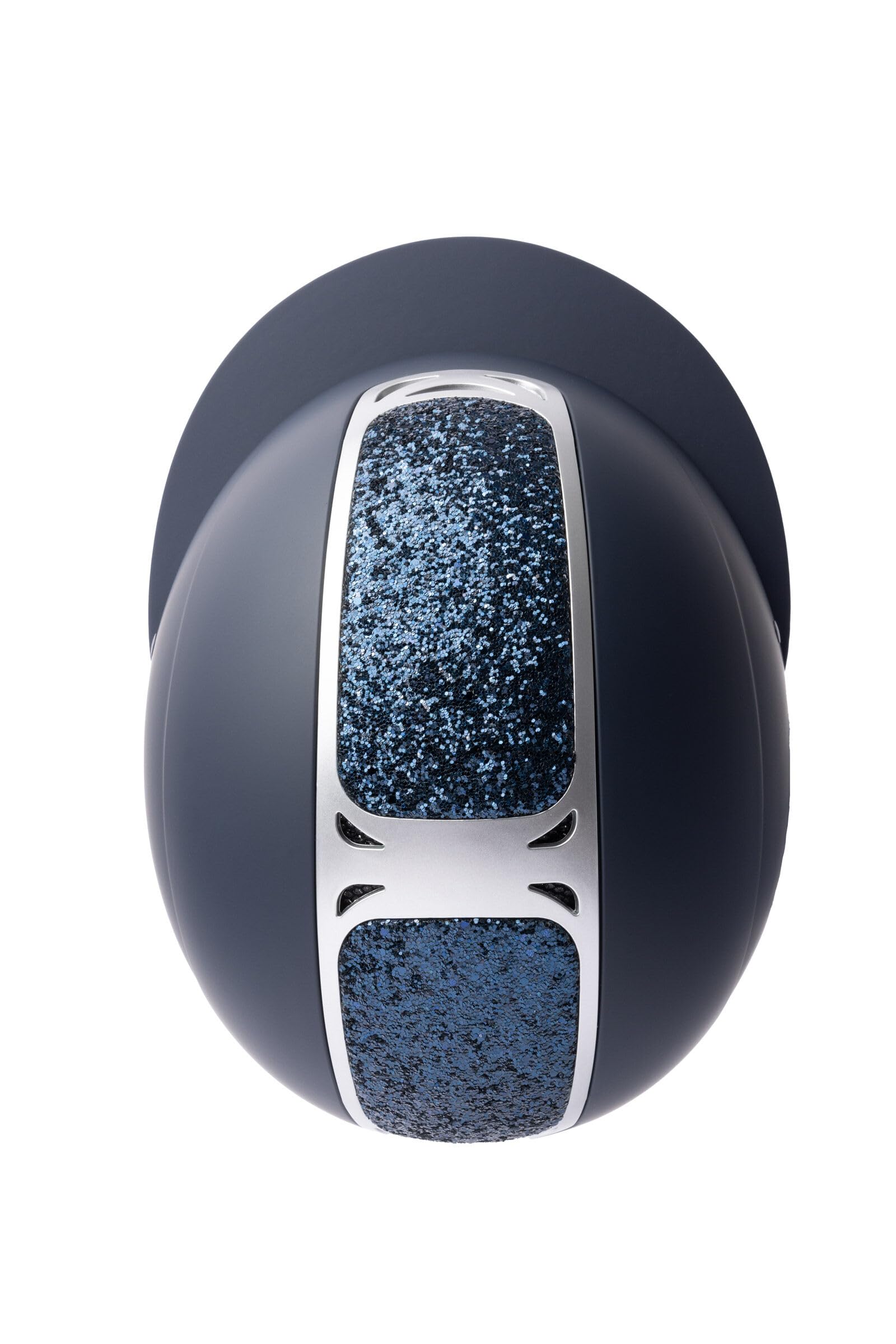 Horze Damen Reithelm mit Kristallverzierung, CE EN 1384:2023, größenverstellbarer Reiterhelm, Blauer Glitzer, blau, 49/51