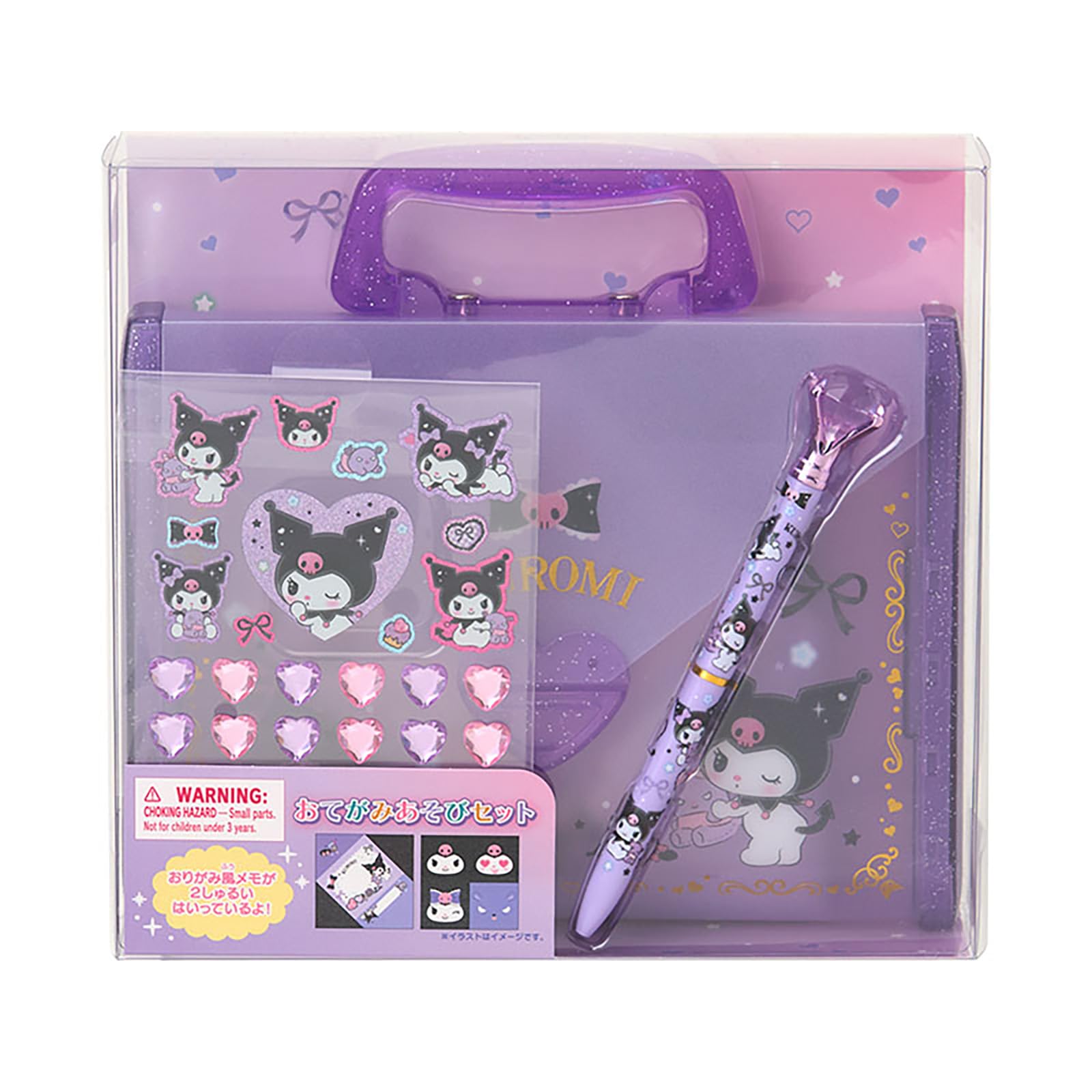 Sanrio Kuromi Letter Play Set Origami Notes Stickers Pen Carry Case Japan