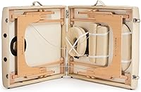 Vista 3 de Saloniture Professional Portable Folding Massage Table with Carrying Case - Cream