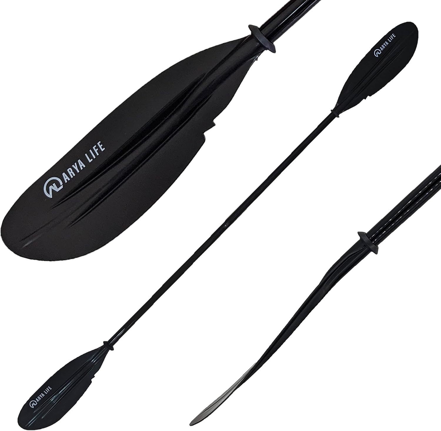 Arya Life Lightweight Kayak Paddles for Beginner, 92 Inches Kayaking Oars for Boating, Canoeing, Fiberglass Shaft with Reinforced Fiberglass Blades, Black Arya Life Lightweight Kayak Paddles for Beginner, 92 Inches Kayaking Oars for Boating, Canoeing, Fiberglass Shaft with Reinforced Fiberglass Blades, Black