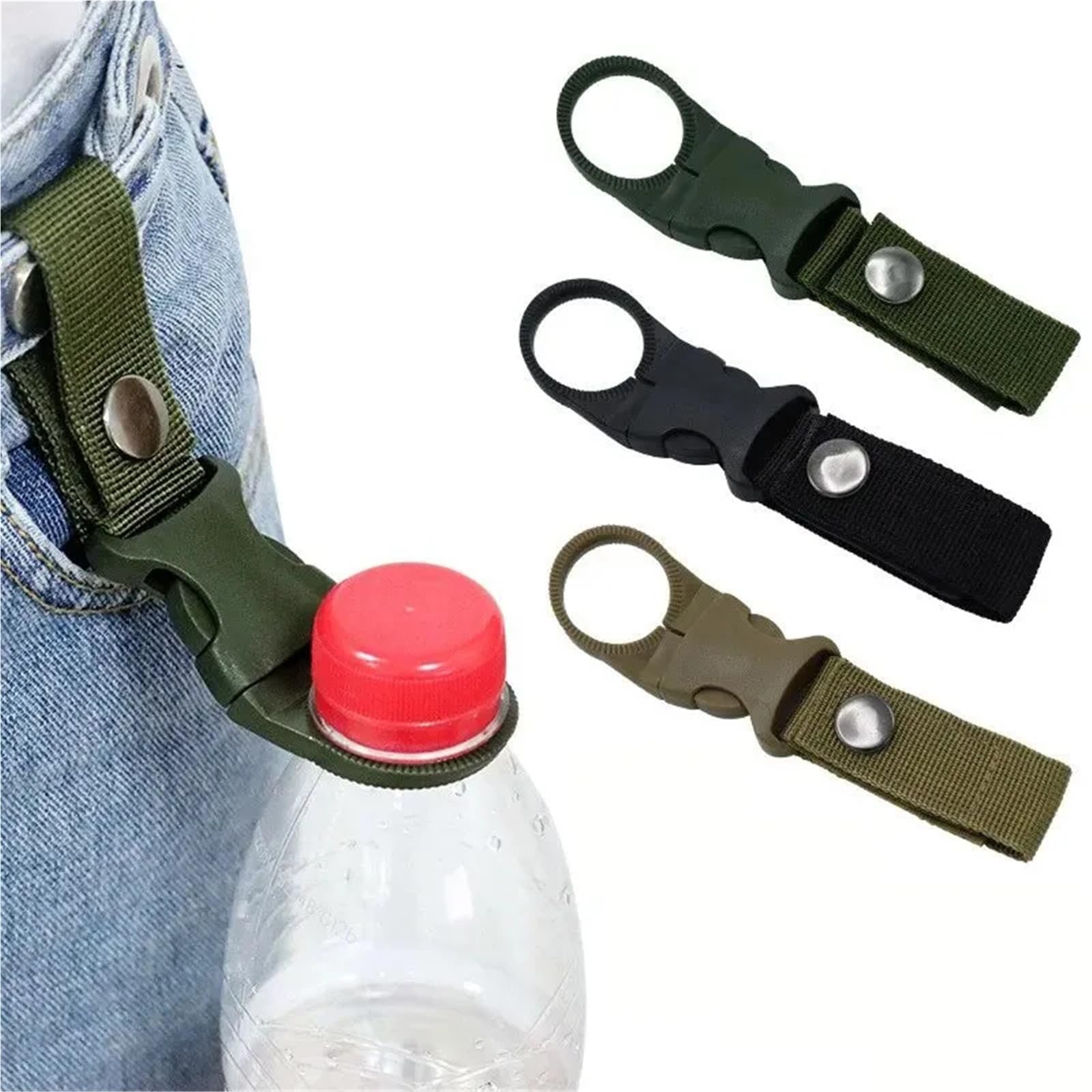 Flaschenhalter Gürtel Gurtband Schnalle Haken Wasser Flasche Halter Camping Outdoor Sicherheit Flucht Liefert Nylon Karabiner Gürtel Clip