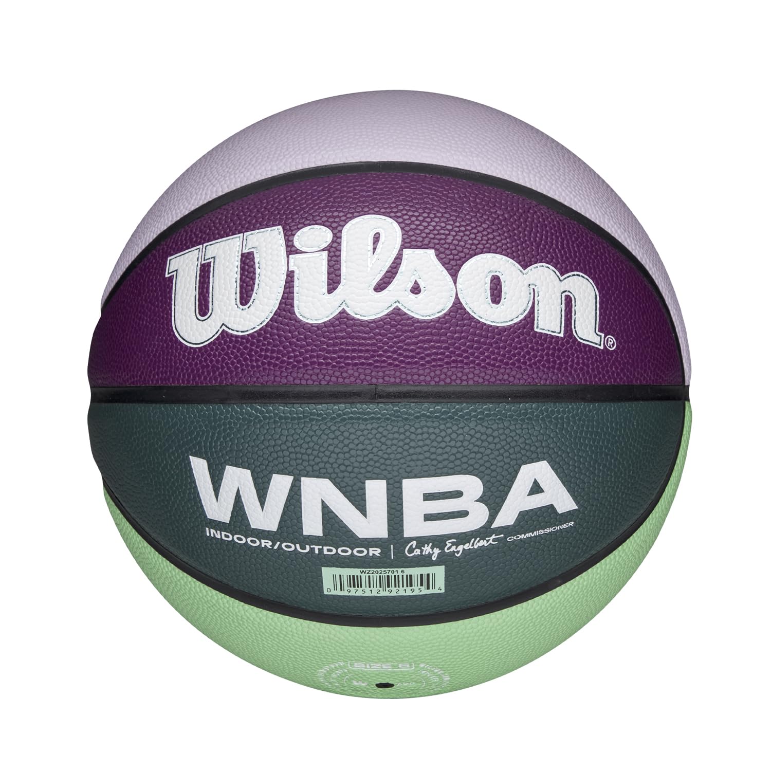 Wilson Pallone da Basket WNBA Heir Wow, In Materiali Pure Feel, Per Indoor/Outdoor, Viola/Turchese, Misura 6