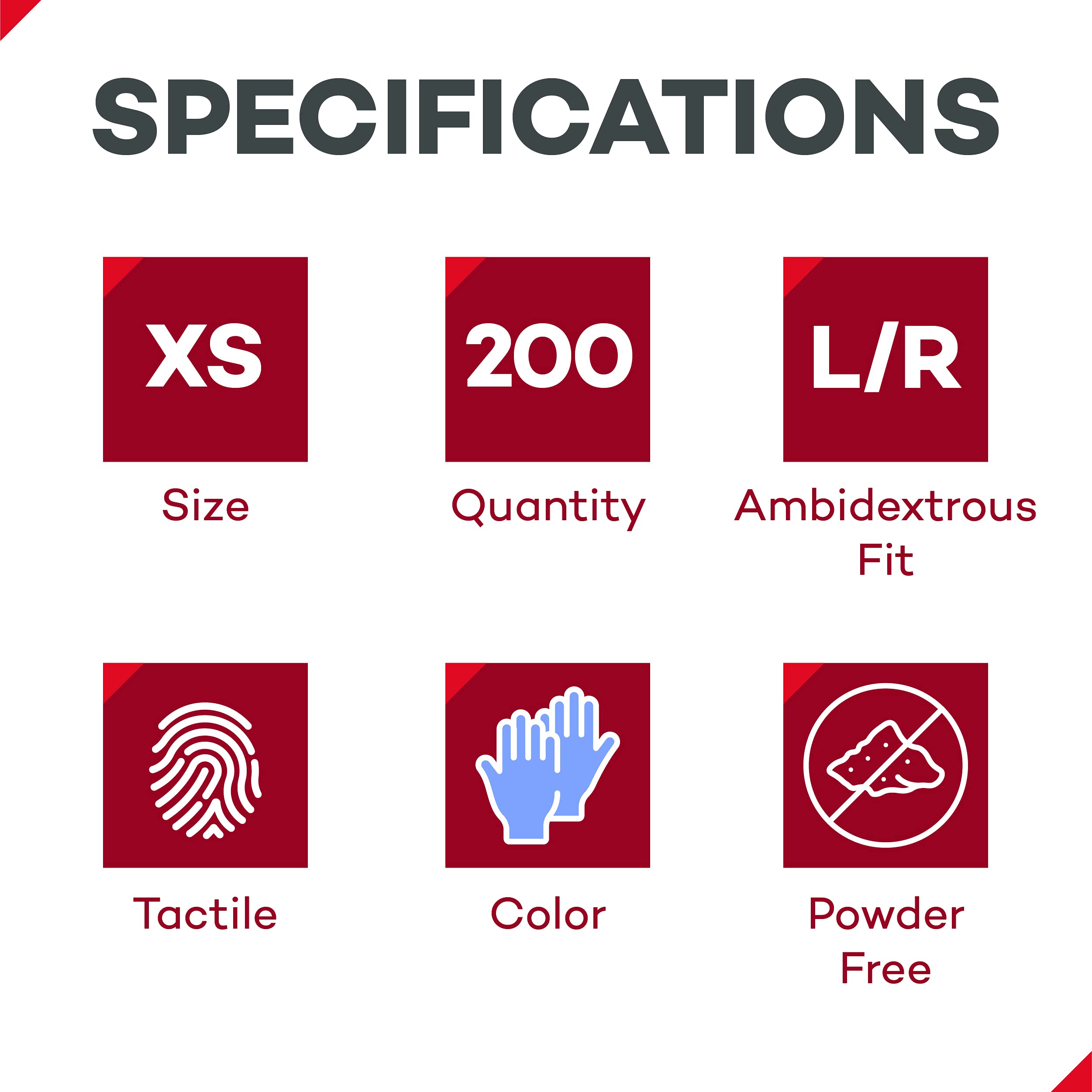 Dealmed Nitrile Exam Gloves, 200 count X-Small 200 Count Purple 787350