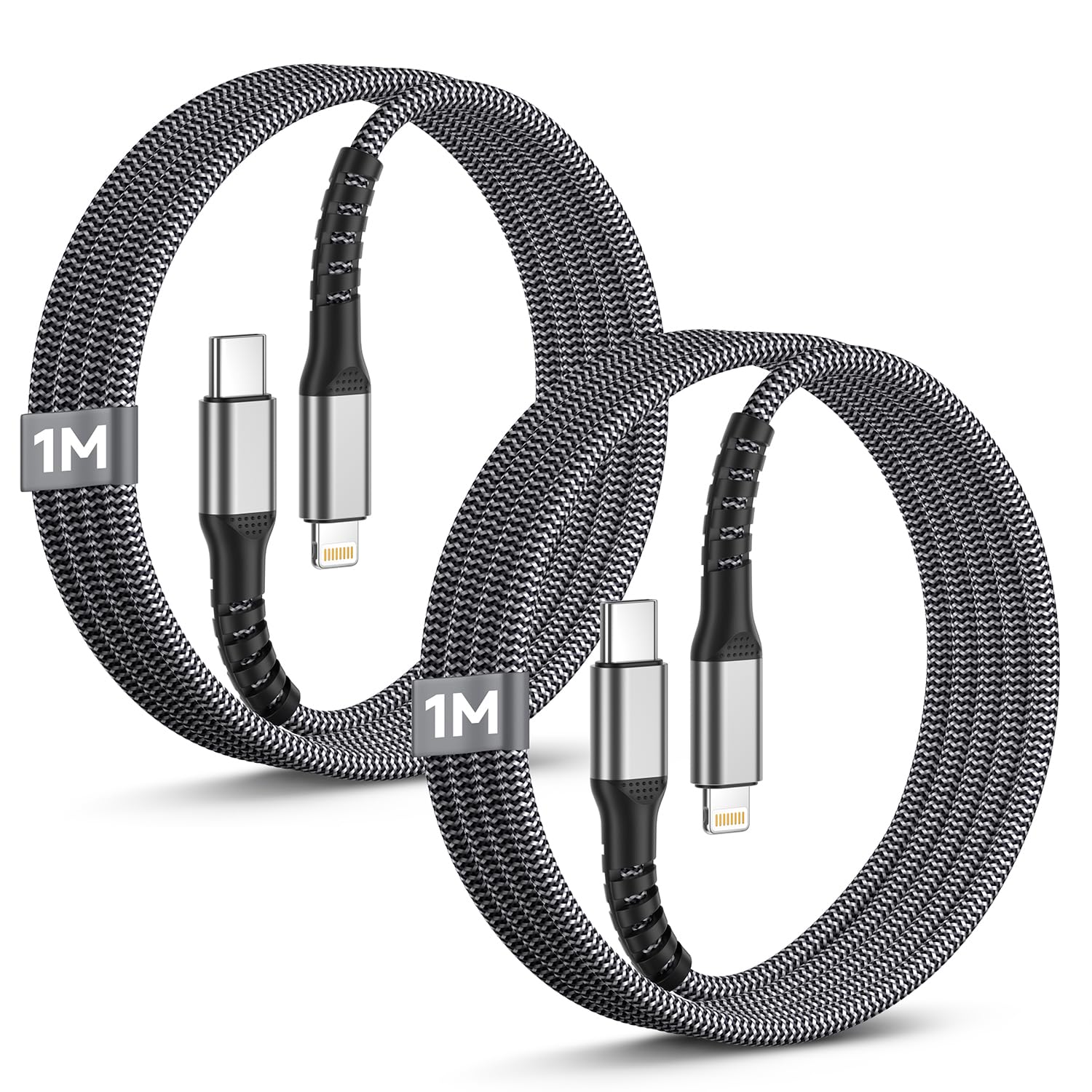 USB C ライトニングケーブルの対応 iPhone 充電ケーブル1M [MFi 認証] 2本ナイロン編みのタイプc ライトニング急速充電&高速データ同期Typec Lightning ケーブル対応iPhone 14/13/13 Pro/12/11 /XS/XR/X/8/8 Plus/7/6/iPad 各種対応