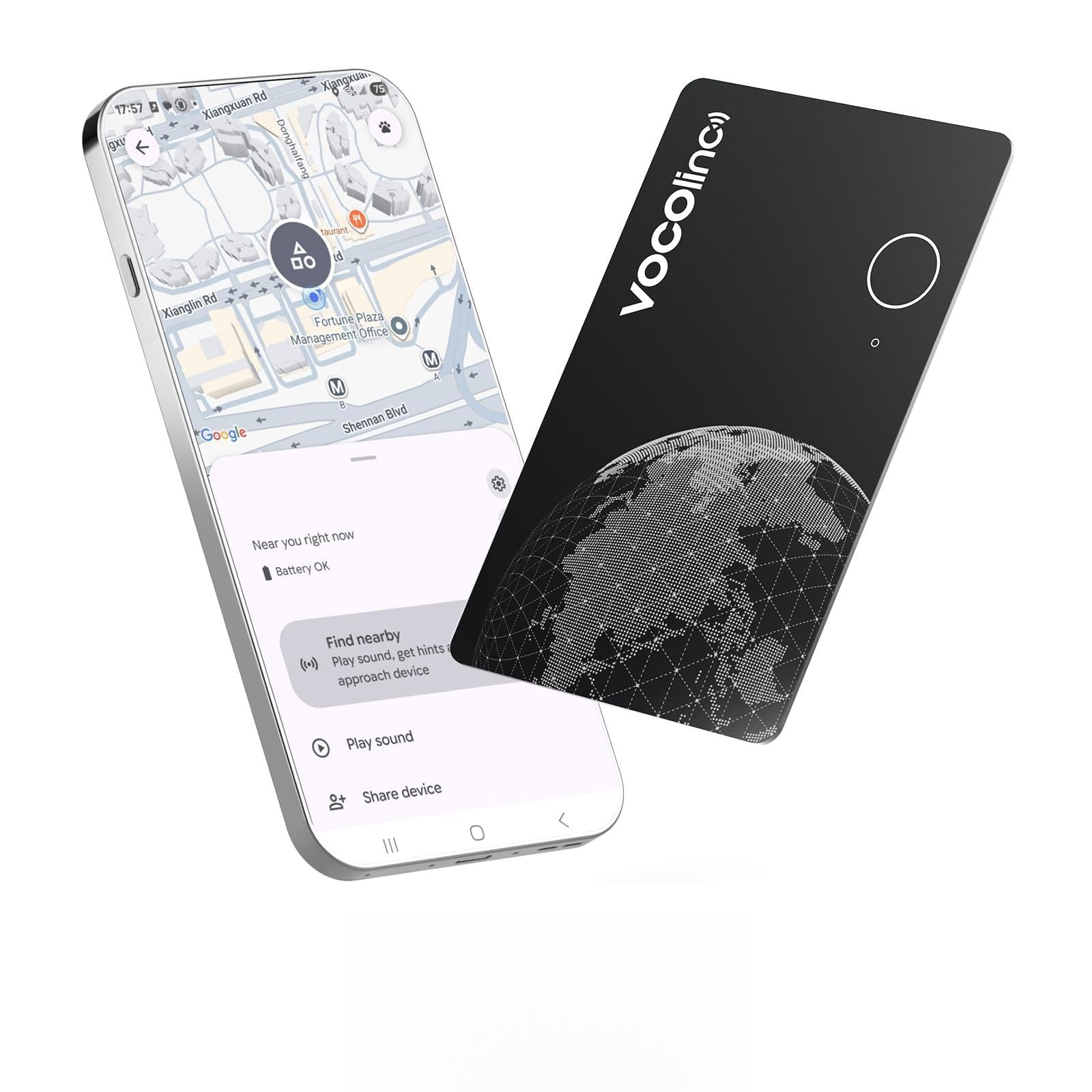 VOCOlinc Dual System Air Card Tag Pro 1 Pack, Rechargeable Wallet Tracker Item Finder Work with Android Google Find Hub or iOS Apple Find My APP (Huawei not Supported), Smart Locator for Luggage, Bags-image-13