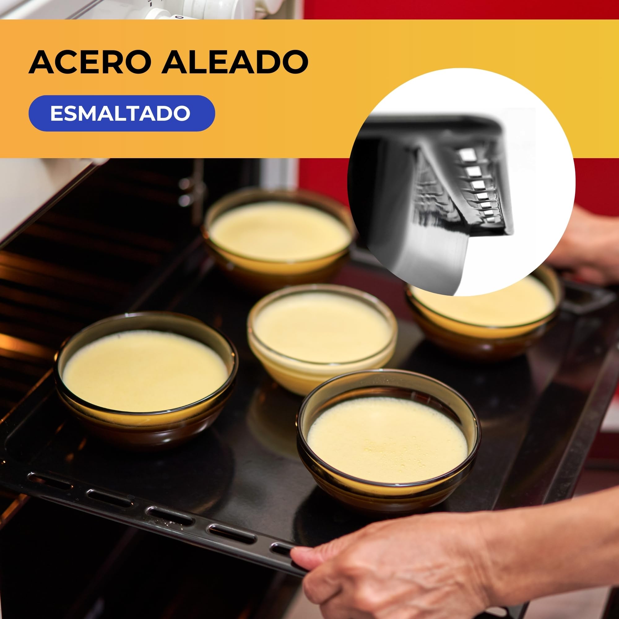 CHEFZOCO Bandeja para horno, Fuente para horno, Bandeja esmaltada Horno, Bandeja modelo 82405902, Compatible con Teka HA830, HC490, S2K, 370 mm profundo x 460 mm ancho