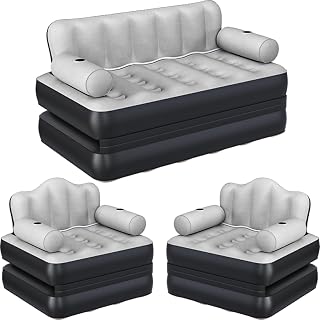YITAHOME 3-Pc Air Sofa Set with Headboard & Pump