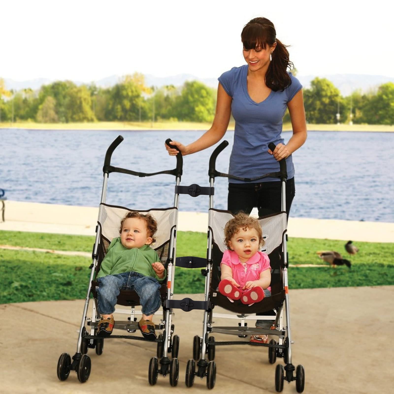 Yolispa Connettori per passeggino, 3 connettori per passeggino doppio, 2 in 1, adattatore doppio per carrozzina, accoppiatore per passeggino YOYO